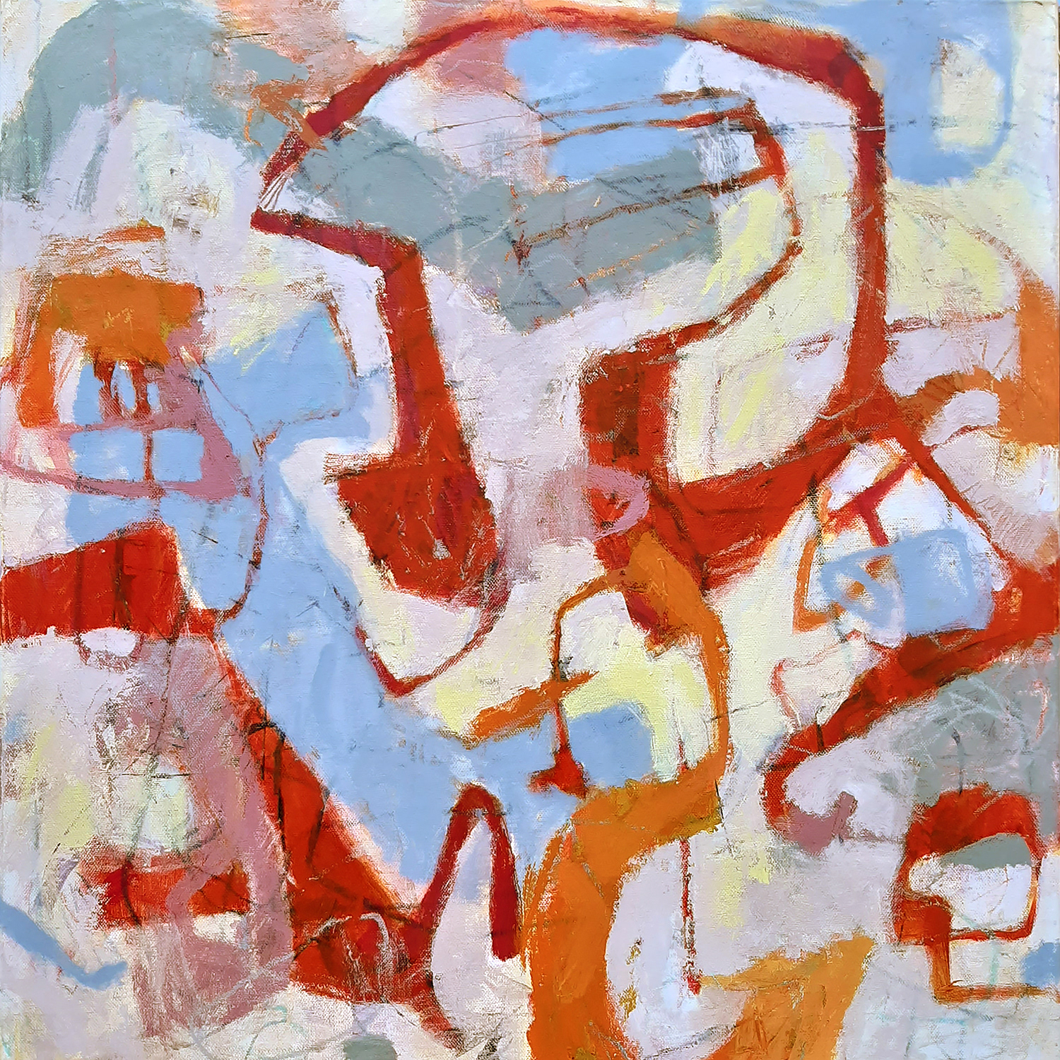 “Thinking Things Through” Lynne Chapman, 2020 Acrylic on canvas, 60 x 60 x 30 cm