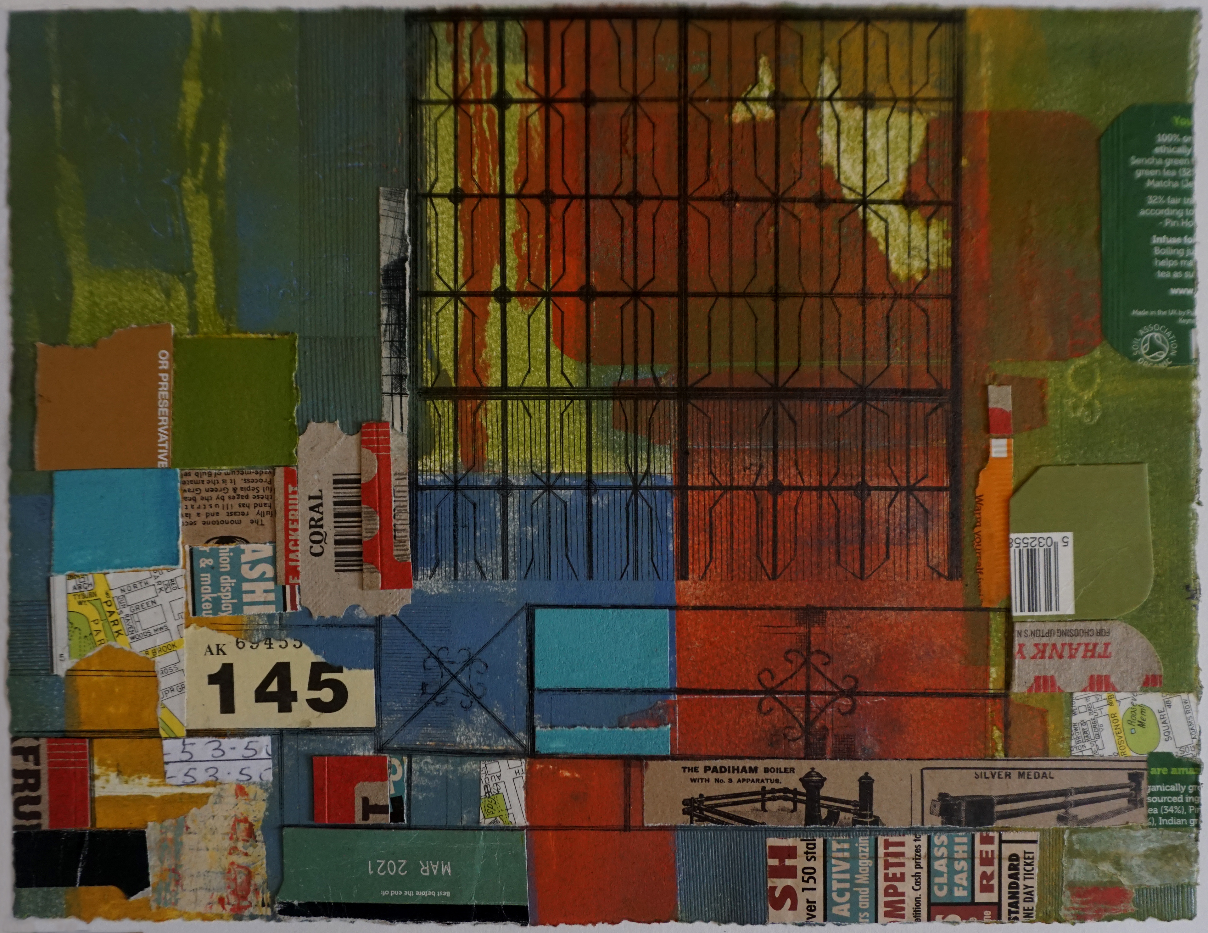 ‘’Adjacent II’’, Paulette Bansal, Mono-print with Collage, 2020 I am currently developing the use of collage as an addition to monoprint. This work is part of a series and the colour inspiration originally came from a place called 'Panjim' in India on a trip I did before lockdown, so has stayed with me. Size: 32 x 24 cm Medium: Mono-print with Collage Edition: 1/1 www.paulettebansal.com I- paulette_bansalprints T- @paulettebansal