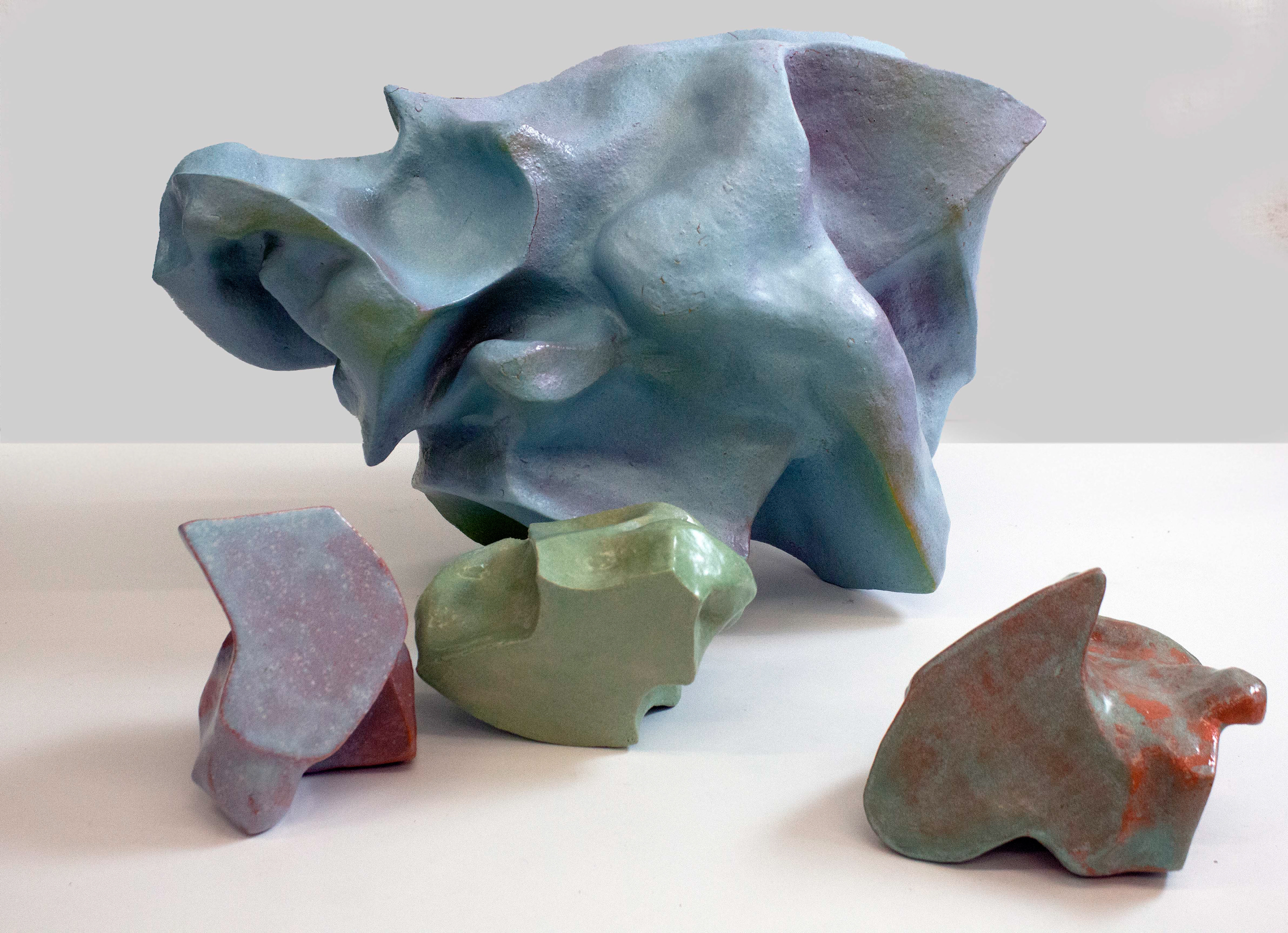 'Imagination' , Beatrice Gelletley, Ceramic Sculpture, 12 x 23 x 23 cm, 12 x 23 x 20 cm, 14.5 x 19.5 x 26 cm, 77 x 36 x 60 cm, 2020 @galletley_art