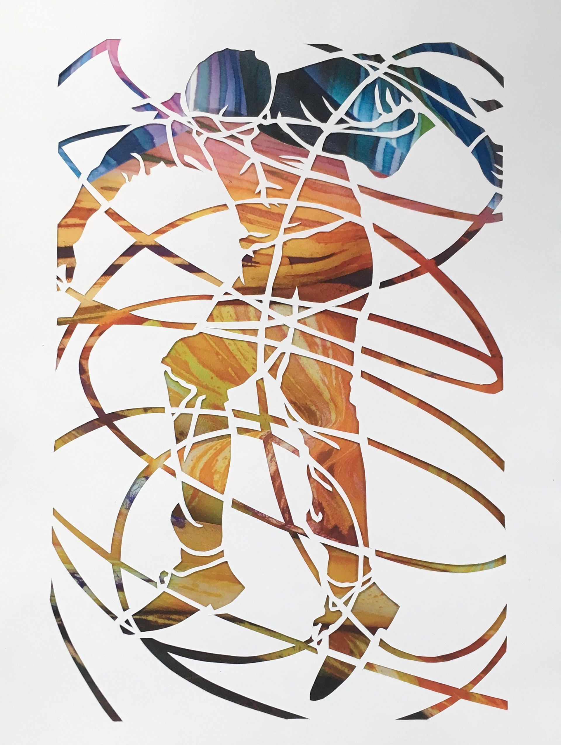 “Untangling”, Paper, 21cmx29.7cm Caroline Casswell www.carolinecasswell.com @carolinecasswell Paper cut recycled collage A4