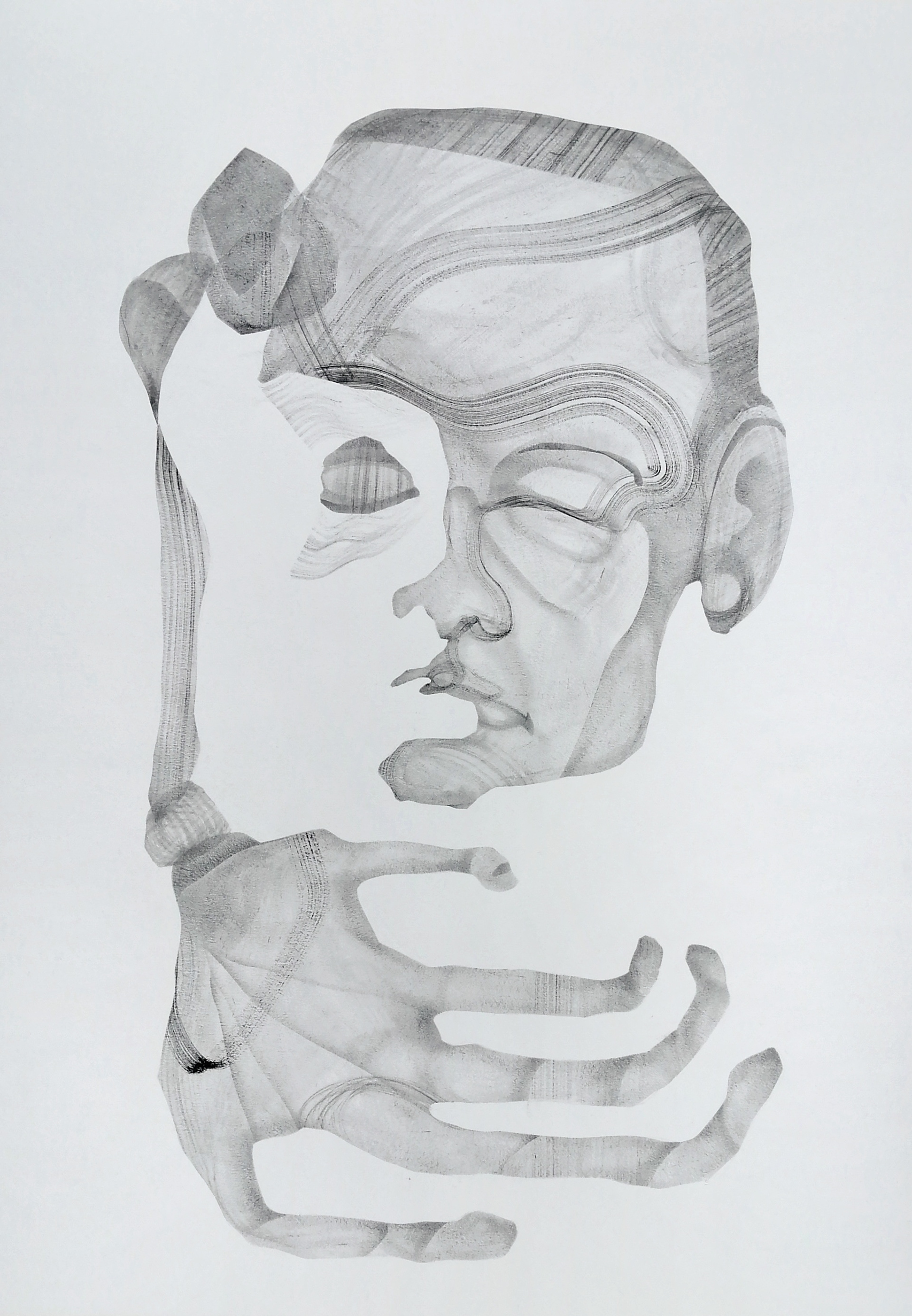 “In Stone” Christin Sauer 2022 Ink on paper, 42 x 59.4 cm