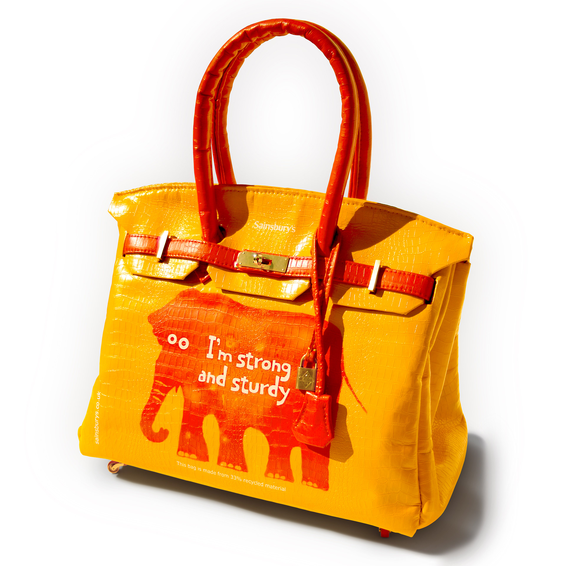 “Sainsbury's Birkin Bag”, Sculpture (Discarded carpet, hose pipe, faux crocodile leather, acrylic paint & brass letterbox), 110 x 90 x 50 cm (H x W x D) Vinay Hathi Highlighting wealth inequality and how retail caters to it.