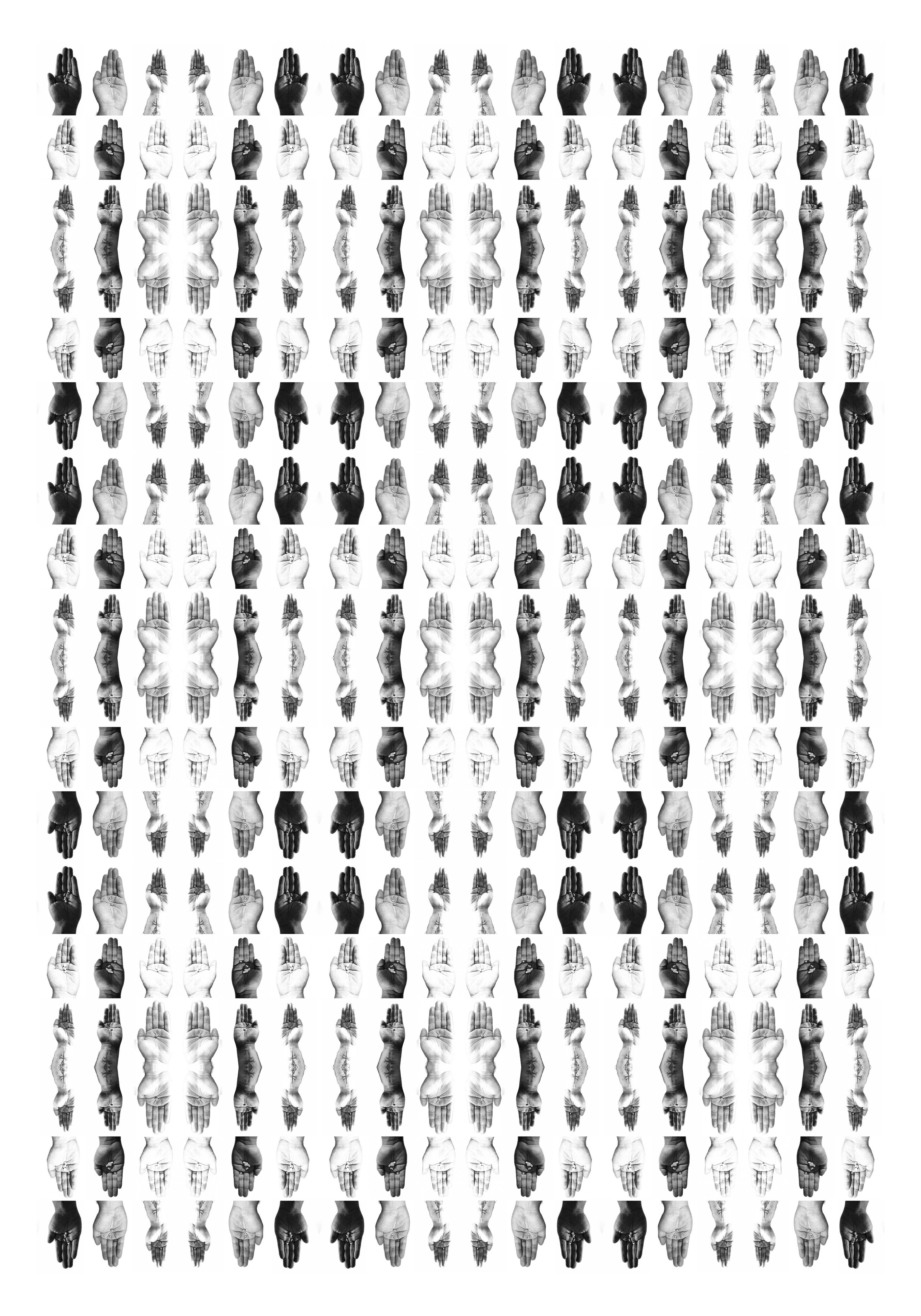 “As Pílulas do Juízo Final (Mosaico II) / The Doomsday Pills (Mosaic II)” Ivo Lazarevitch, Digital collage of photographs, 2026 “This work is an outgrowth of a daily artistic procedure that I have been performing since 2024: I always use my phone to photograph, in the exact same manner, the medications I am about to take moments before ingesting them. Following a diagnosis of paranoid schizophrenia in 2023, this project emerged as an urgent attempt to secure and maintain my sanity from a critical standpoint, leveraging my position as an artist-researcher to navigate this rupture. Considering that I do not use the prescribed dosage—sometimes taking more than one benzodiazepine, sometimes taking less of an antipsychotic, constantly varying the doses of the five psychotropic drugs I administer to myself—I have built an archive that currently holds over 400 very similar photographs. As Pílulas do Juízo Final is the archive itself. This monochromatic mosaic, composed of nine photographs rigorously multiplied and mirrored within the grid, is merely one of the possible ways of presenting this daily work, which intends to record a political disobedience against the pathologizing logic of society, but above all, of psychiatry. Grounded in the conceptual framework of the open work, this visual assemblage transforms the intimate, repetitive ritual of medical compliance into an act of micropolitical insurgency, where the fragmentation of the body and the drug highlights the chemical mediation of contemporary subjectivity.” @ivolazarevitch