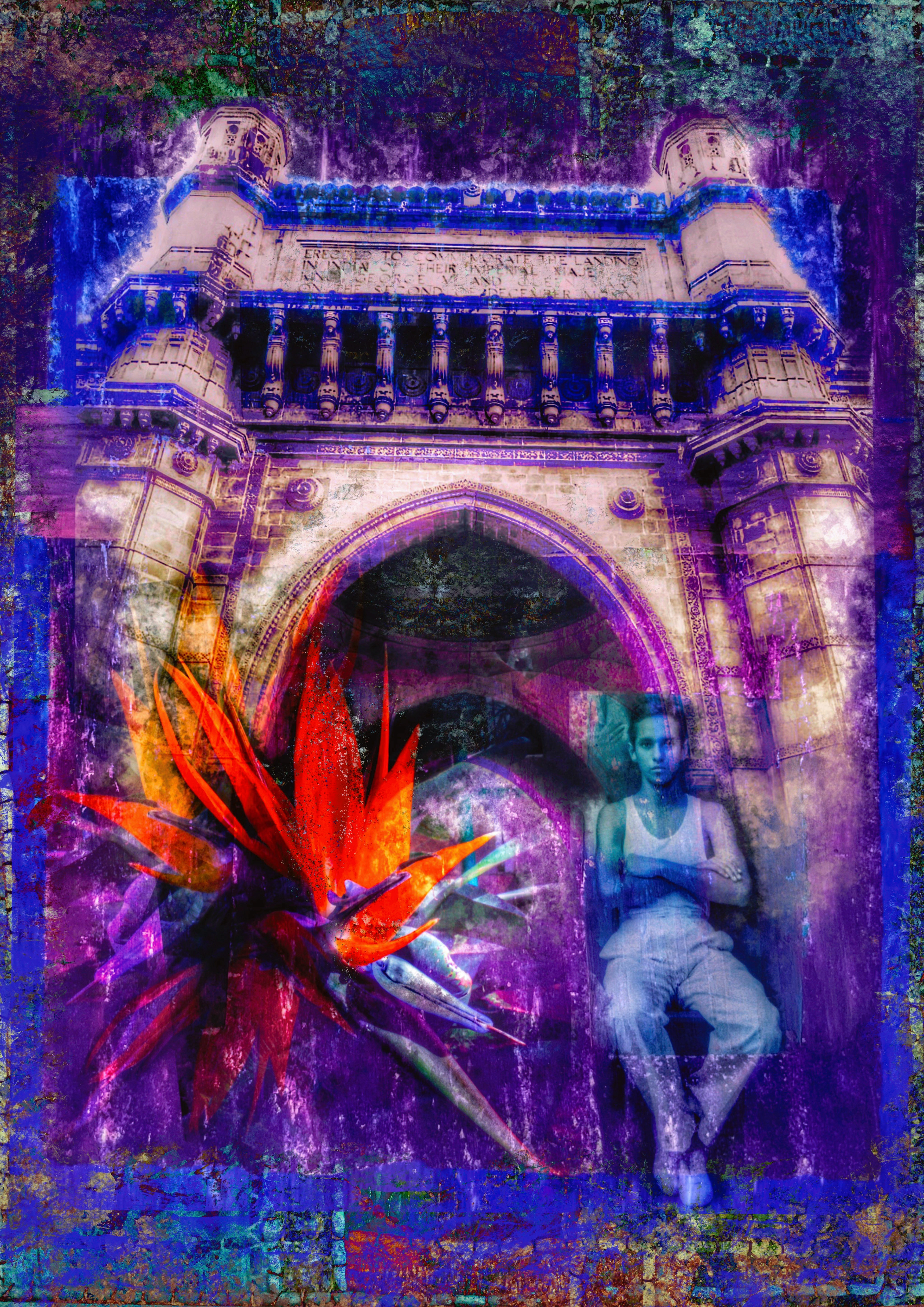 “Rhapsody in Blue” Giclée print on fine art paper; mixed media, combining photographs and painting, 42 x 59cm Lyn Tyler @lyntyler_art This work seeks to convey the beauty, hope and fearlessness of a young man before his world changes dramatically in 1947.
