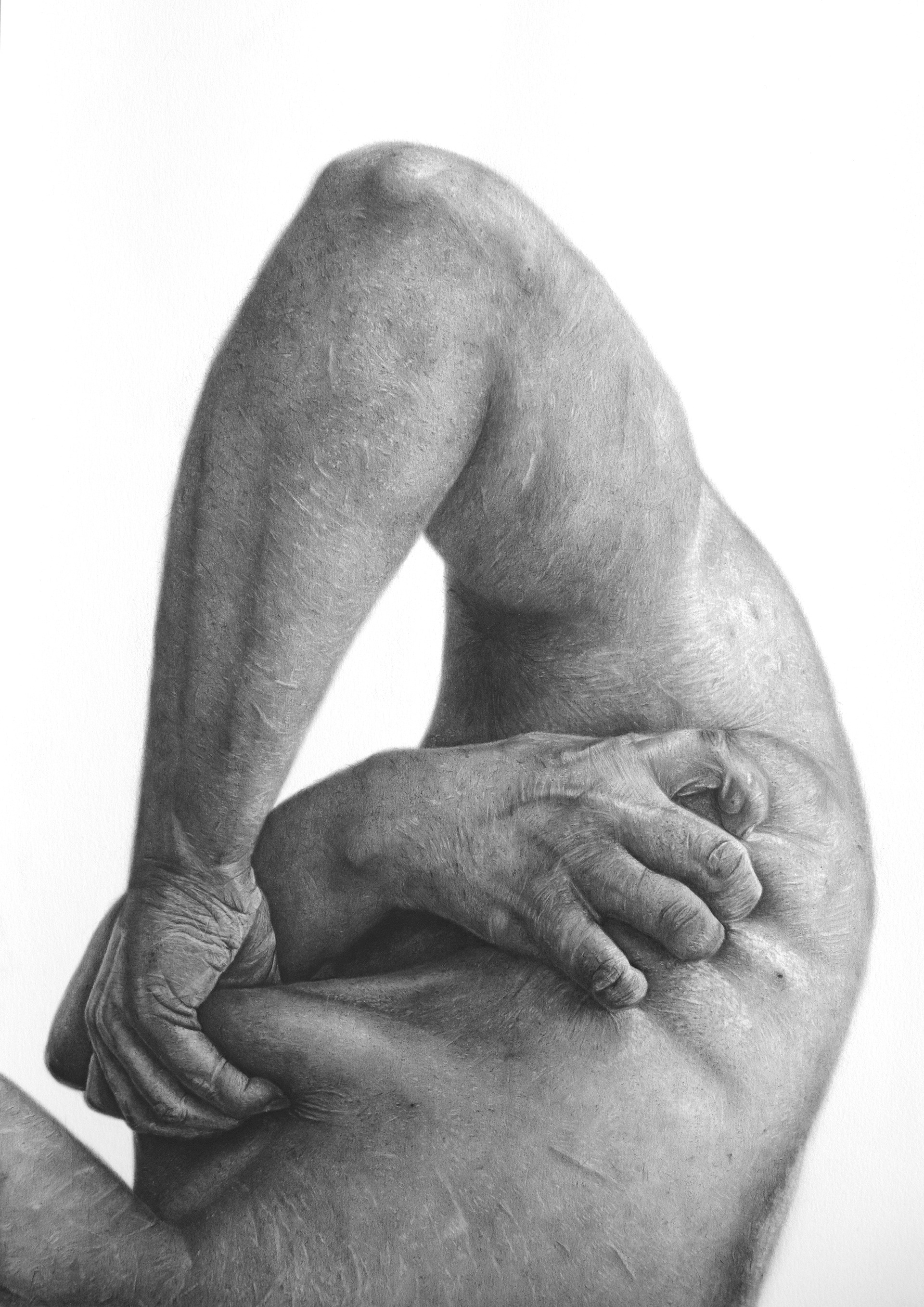 “This Place Isn't Mine” Graphite on paper, 29.7 x 42 cm Jezzelle H R Kellam @jezzellekellam Representing the body in its honest appearance is where my practice has led me. By feeling and looking beyond the flesh, I have used this as a vehicle for my ongoing oeuvre that articulates how I, and many others feel. By breaking down the form to its honest and raw self and by bridging the gap between the body and mind, I attempt to encapsulate the physical, psychological, and physiological properties of what it is like to inhabit a human body, by portraying the body in its reality, not a photoshopped, pristine, propaganda image. The work stirs the viewer to create their own subjective narratives through the use of ambiguous compositional elements. It’s important that the artwork generates a discussion and intrigues the audience. The ambiguoity of the works encourage for discourse to roam where it needs to go, not where I actually intended. Ultimately creating an answer, in the moment, based on the viewers realities. Conceptually the works are looking beyond the flesh, my subject matter expresses bodily experiences, metaphors and concepts that occupy the minds of society.