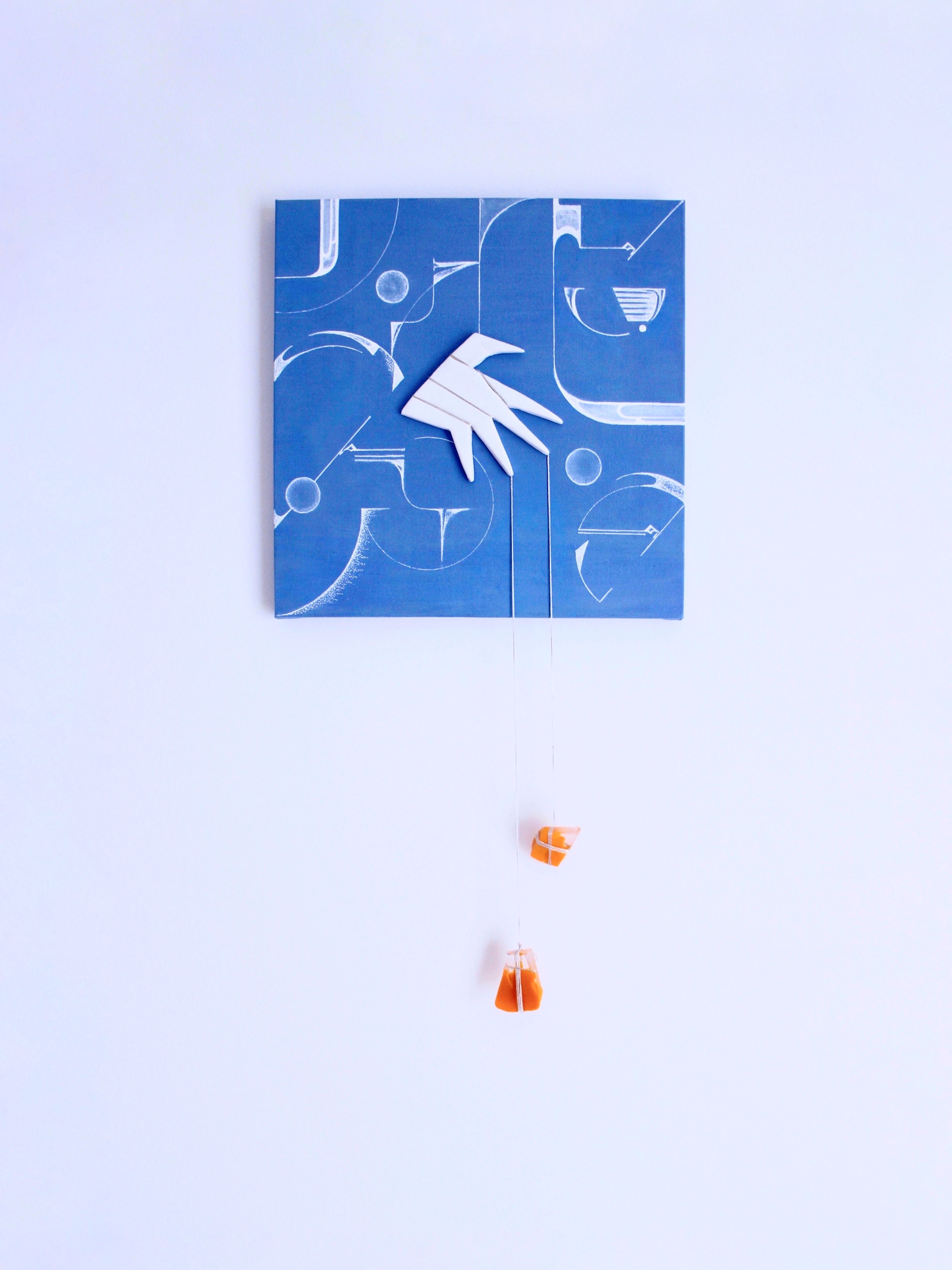 “Up in the Air” Mari Honma 2021 Mixed media, 61 x 30.5 x 2 cm