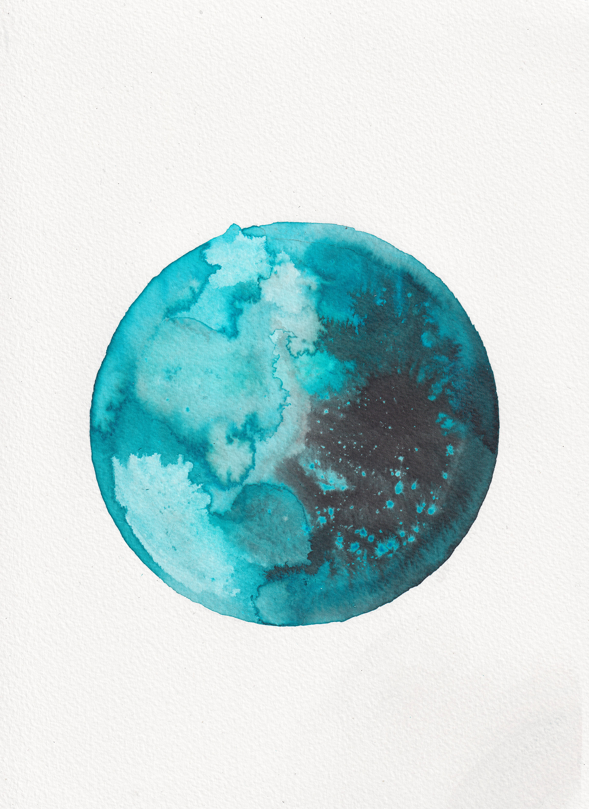 “Destruction of Our Pale Blue Dot III” Melted Ice and Indian Ink on Watercolour Paper, 21cm x 29.7cm Lewis Andrews www.lewisandrewsartwork.com @lewis_andrews_art ‘Destruction of Our Pale Blue Dot’ focuses on the destruction we're causing to our oceans through activities at sea such as oil drilling and pollution whilst simultaneously touching upon the issue of our oceans being unable to absorb anymore carbon dioxide from our atmosphere, decreasing the amount of time we have to reverse climate change. The drawings are created over an elapsed time period as ice blocks melt into the Indian ink to create the drawing. Echoing the notion of our planet losing its sea ice and we only have a short amount of time left to reverse this damage before it’s too late. With our activities across the planet increasing the harmful gases within our atmosphere, the oceans are no longer capable of absorbing any more carbon dioxide and accelerating the effects of climate change. Our planet once referred to by Carl Sagan as a ‘Pale Blue Dot’, is suffering and dying.