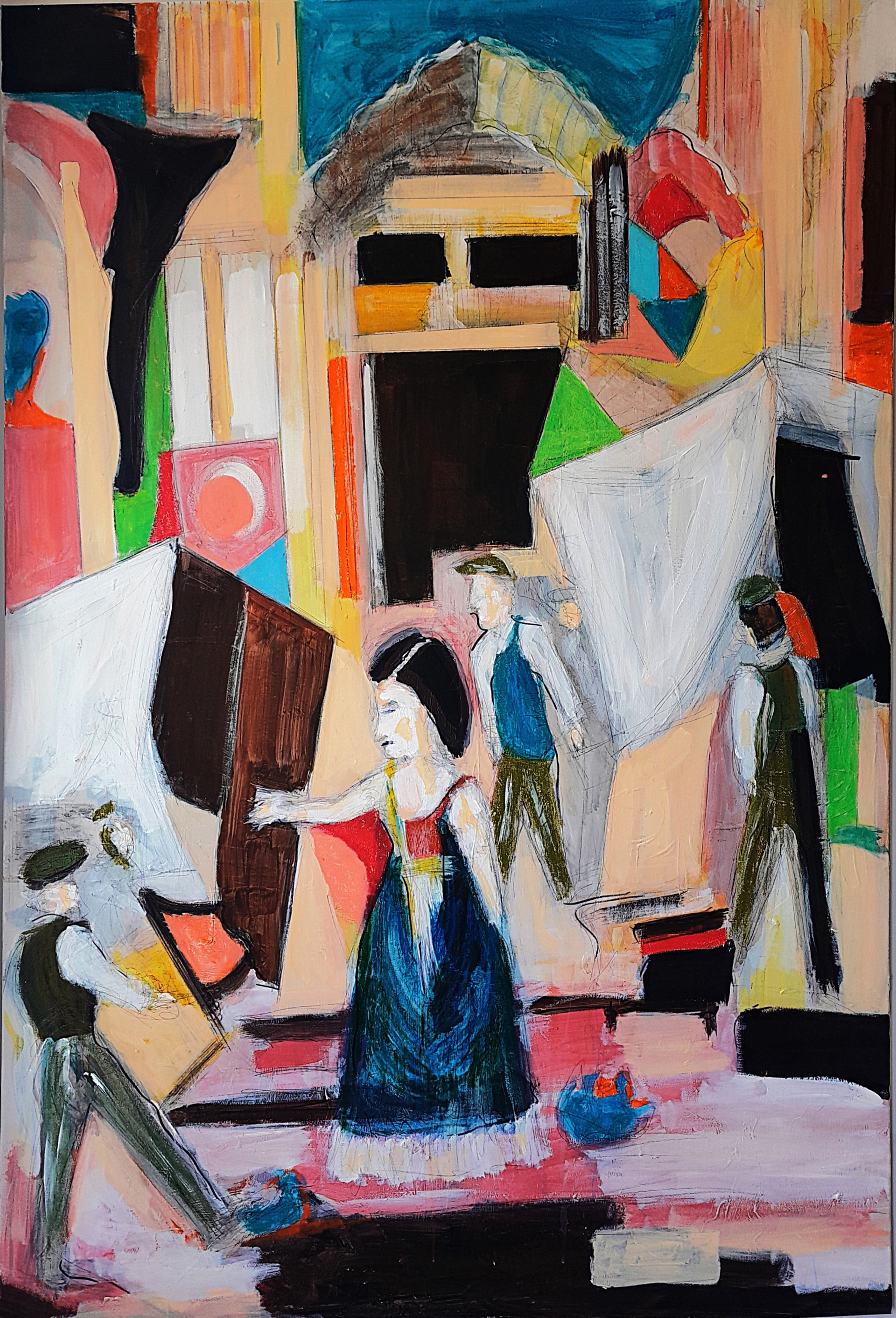 “Queen Victoria Denudes Brighton Pavilion Of Its Furniture (2026)” Sean BW Parker, Oil pastel and mixed media painting on canvas, 2026 “Having decided she didn't like it, Queen Victoria denuded Brighton Pavilion of its furniture, sending it all to Buckingham Palace instead. This painting is my reimagining of this event.” https://www.saatchiart.com/en-gb/seanbwparker, @seanbwparker7 , https://x.com/seanbwparker