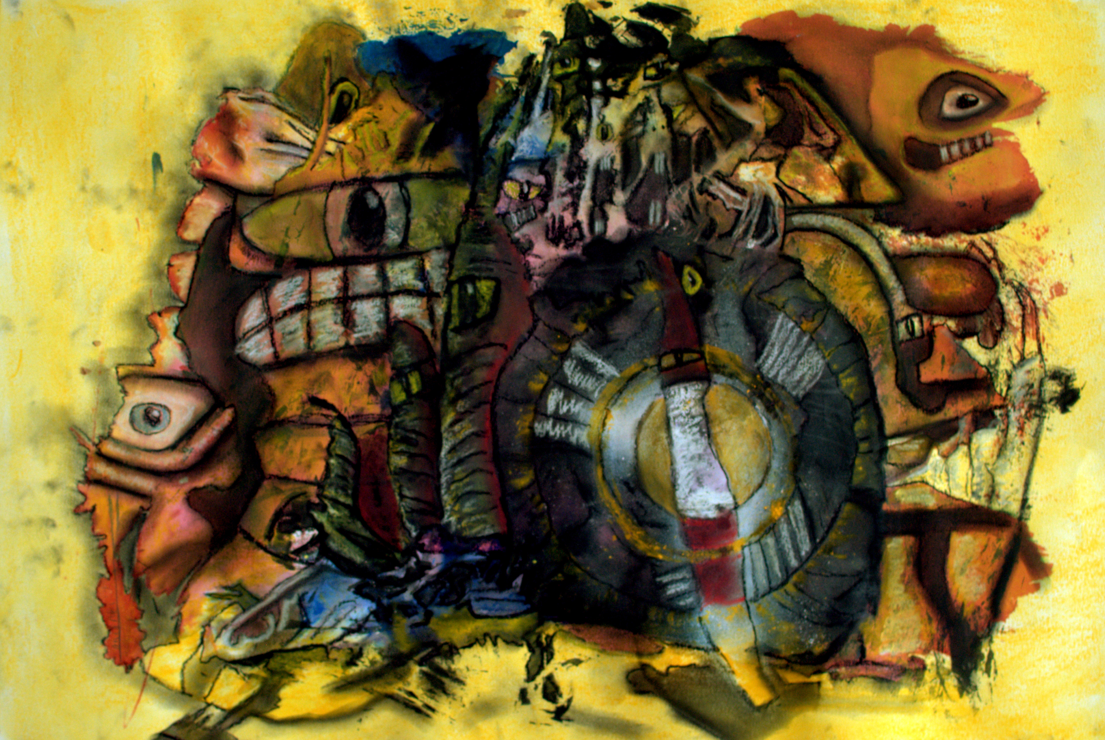 “Critters” Mick Flaherty, 2021 Acrylic, ink and pastel, 42 x 59.4 cm