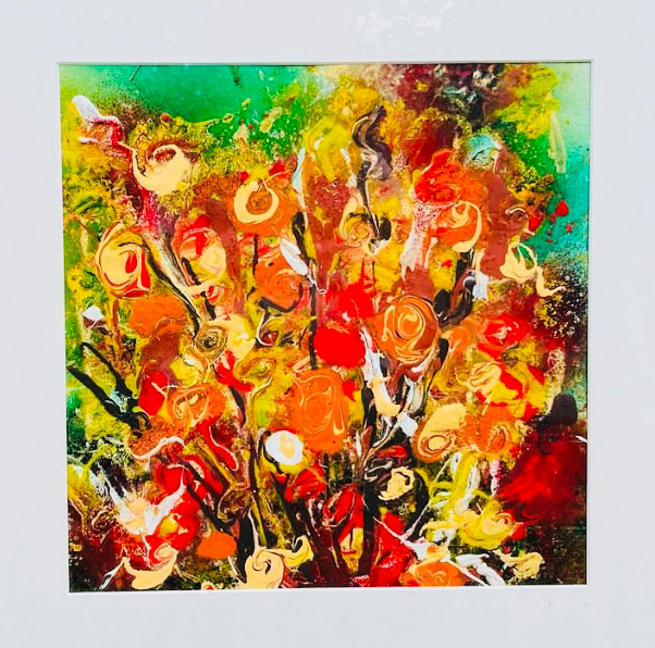 “Summer Love” Lorraine Thorpe 2022 Acrylic Painting, 60 cm Square