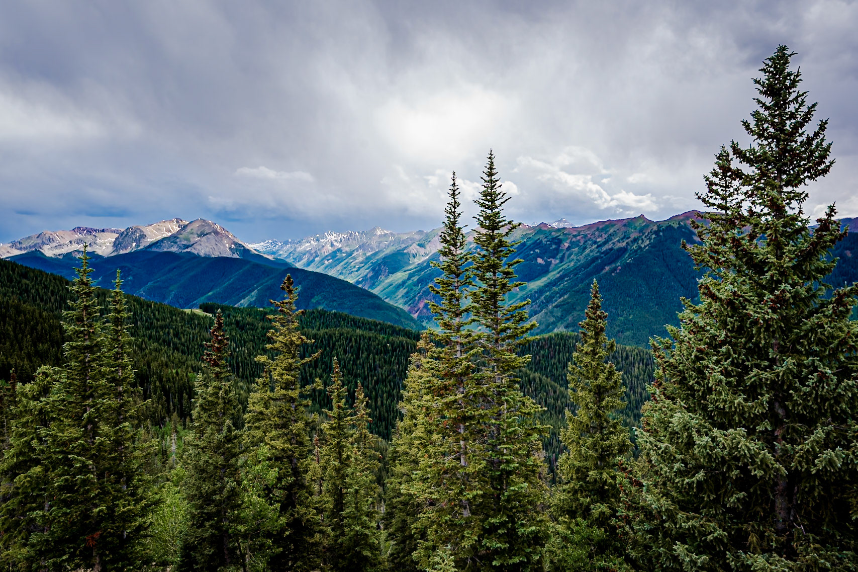 A storm approaches the 11,200-foot summit of Mount Aspen, overlooking Colorado’s Elk Mountains on June 26, 2026.
