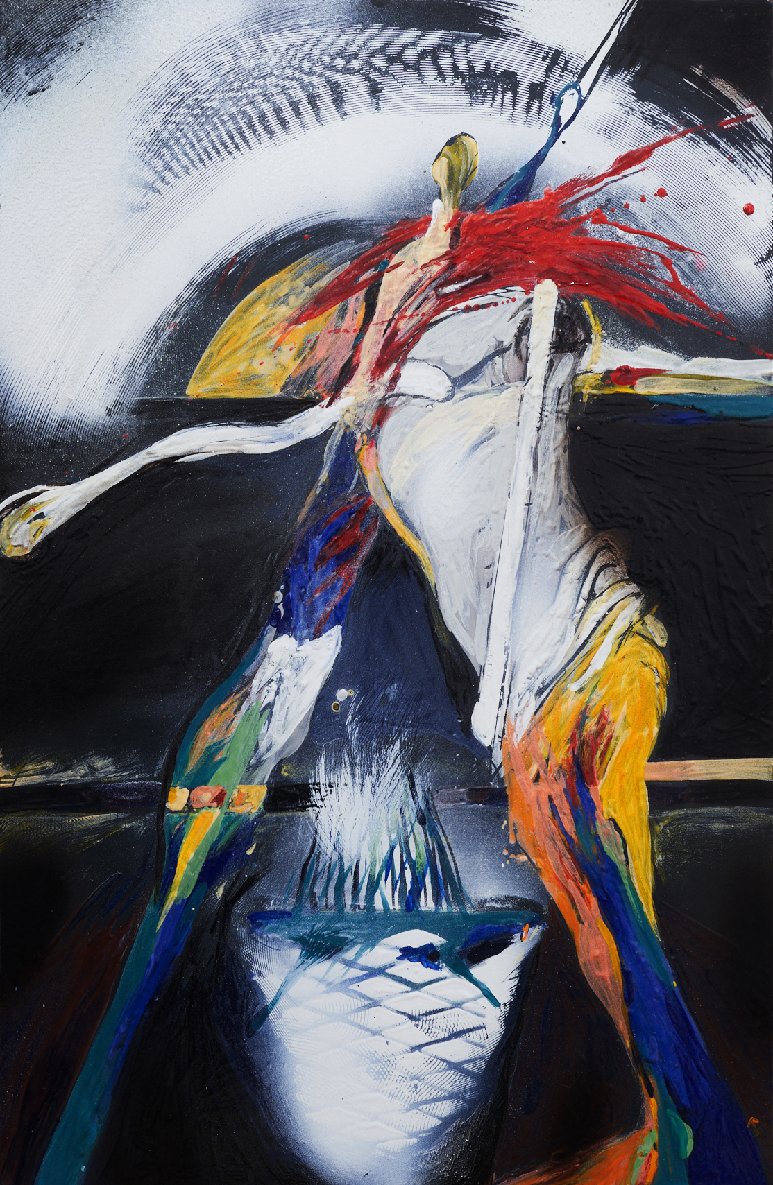 Pocta neznámému bohu, smalt na oceli, 60 x 100 cm