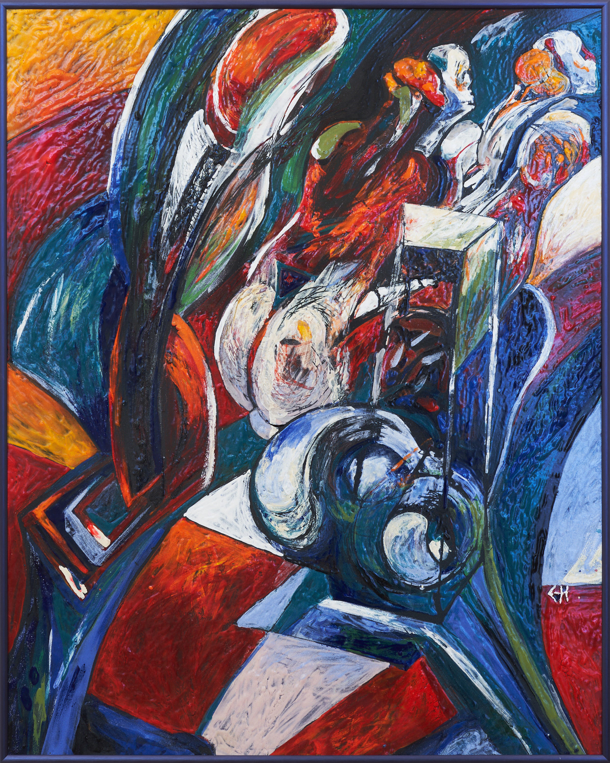 Pokušení, smalt na oceli,60 x 85 cm