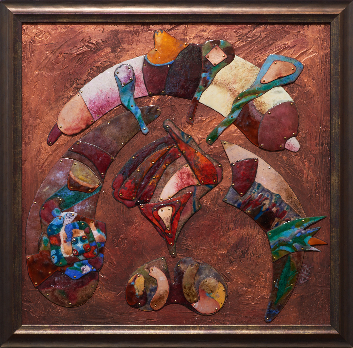 Matka Země, smalt na mědi, 50 x 50 cm