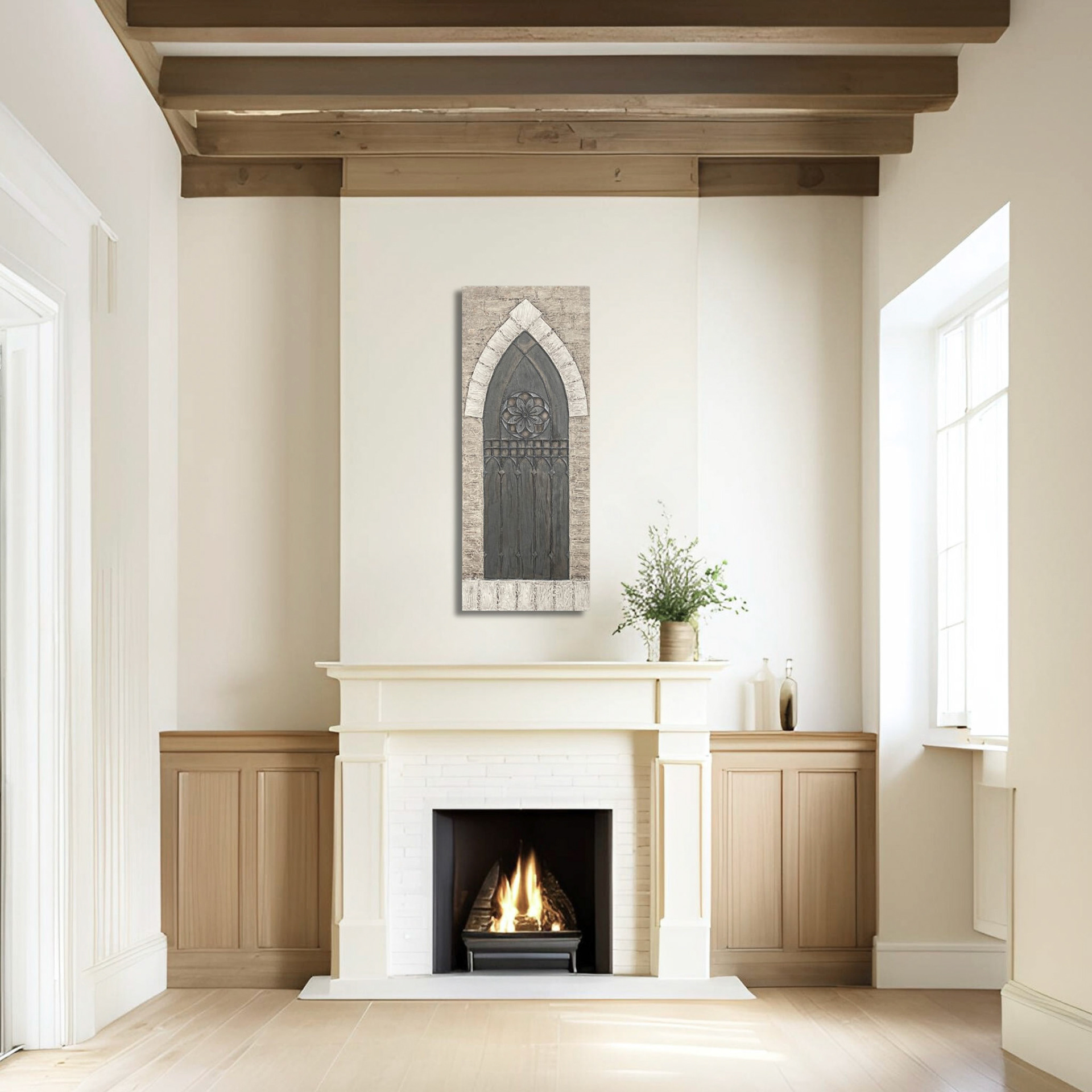 Skinny Window - Fireplace View - 1