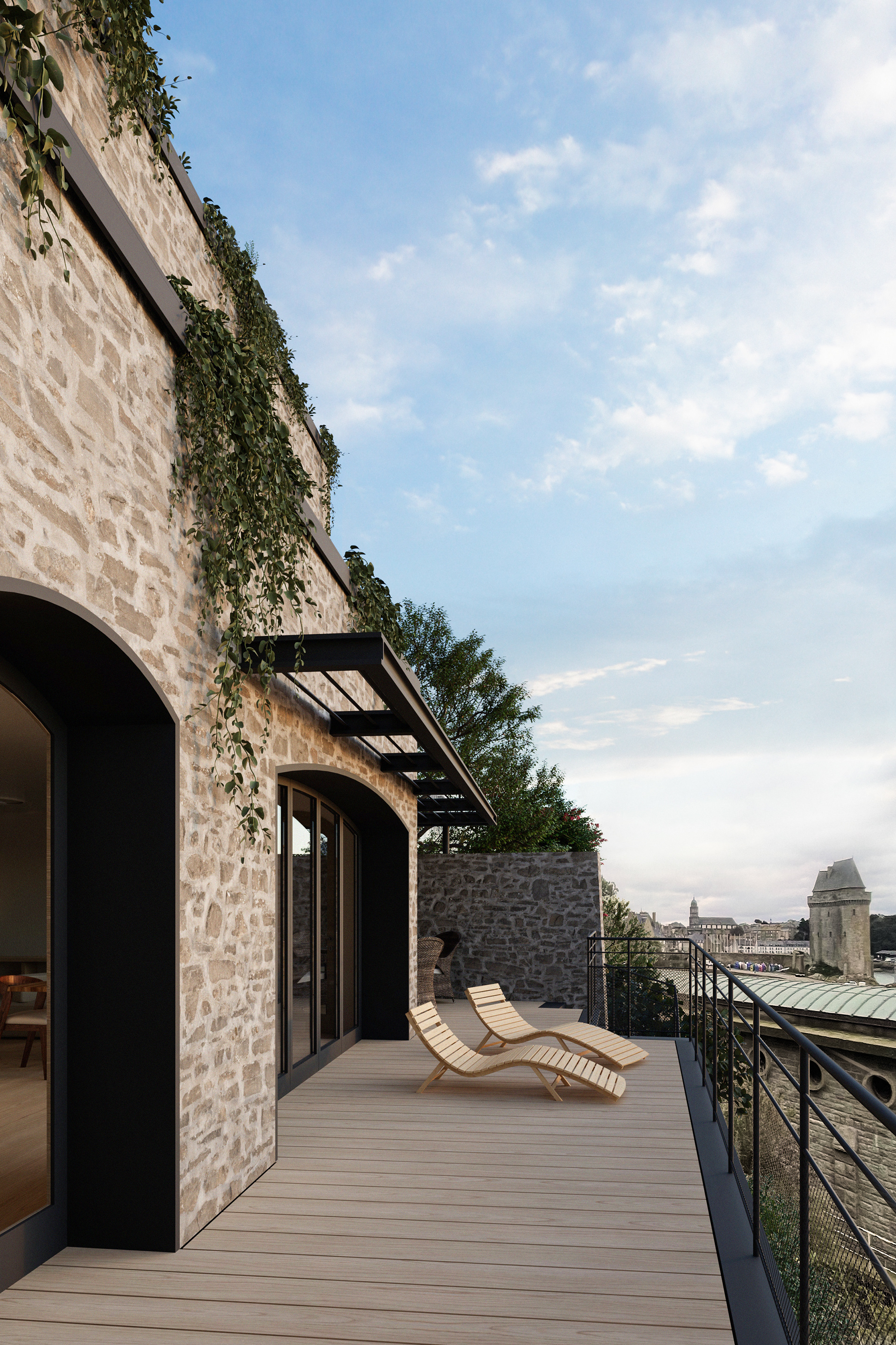 Terrasse - Vue sur Solidor - La Corderie