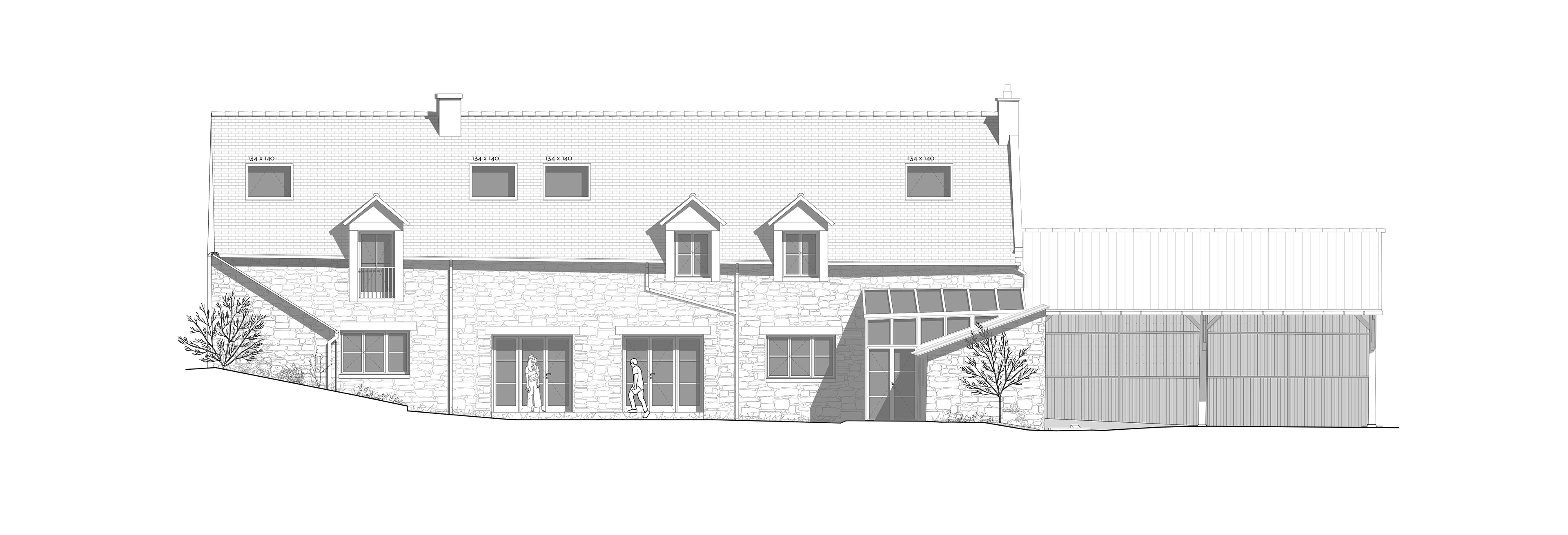 Façade Sud - Etat Projeté - Ville Neuve