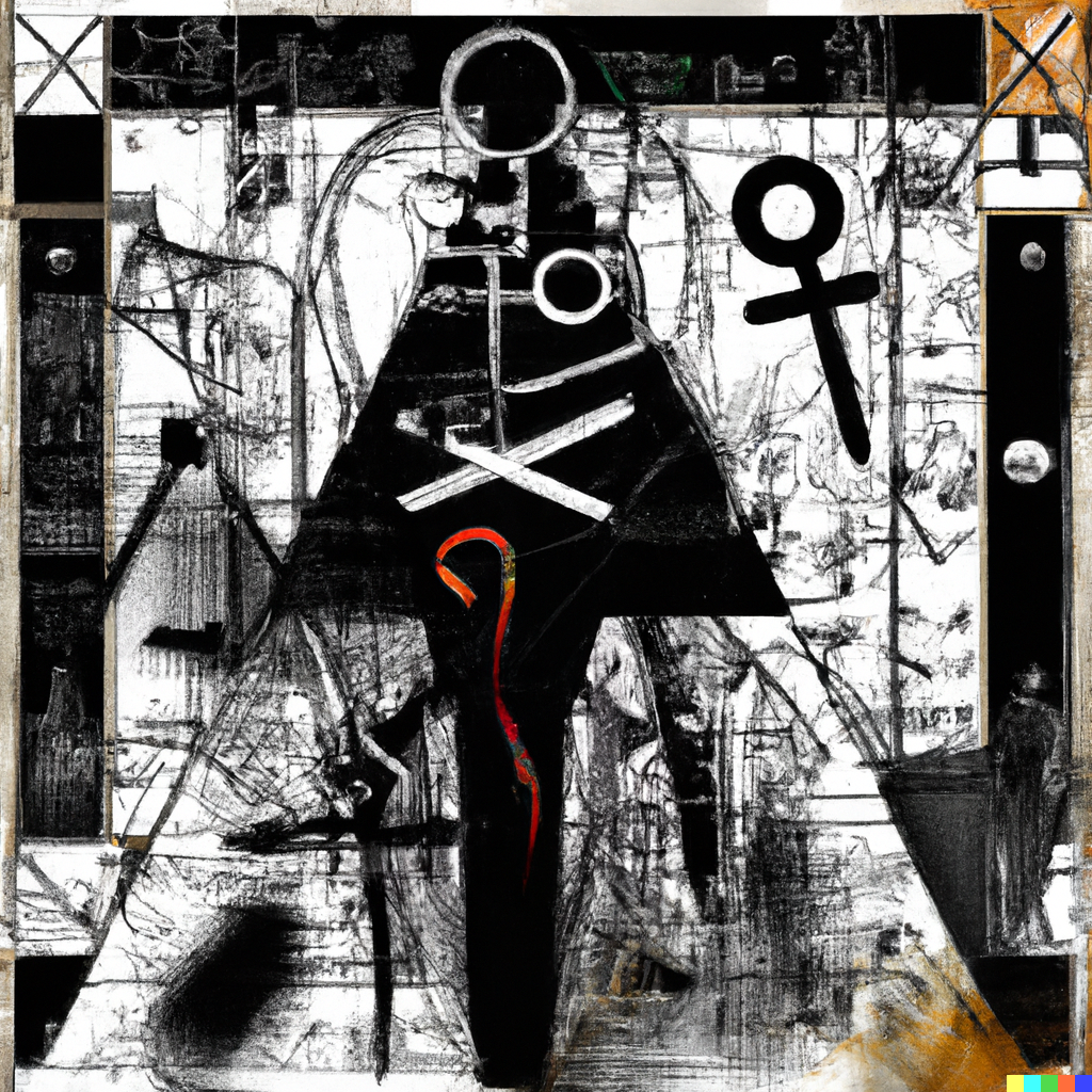 A time-traveler's interpretation of ancient hieroglyphs, infused with futuristic elements