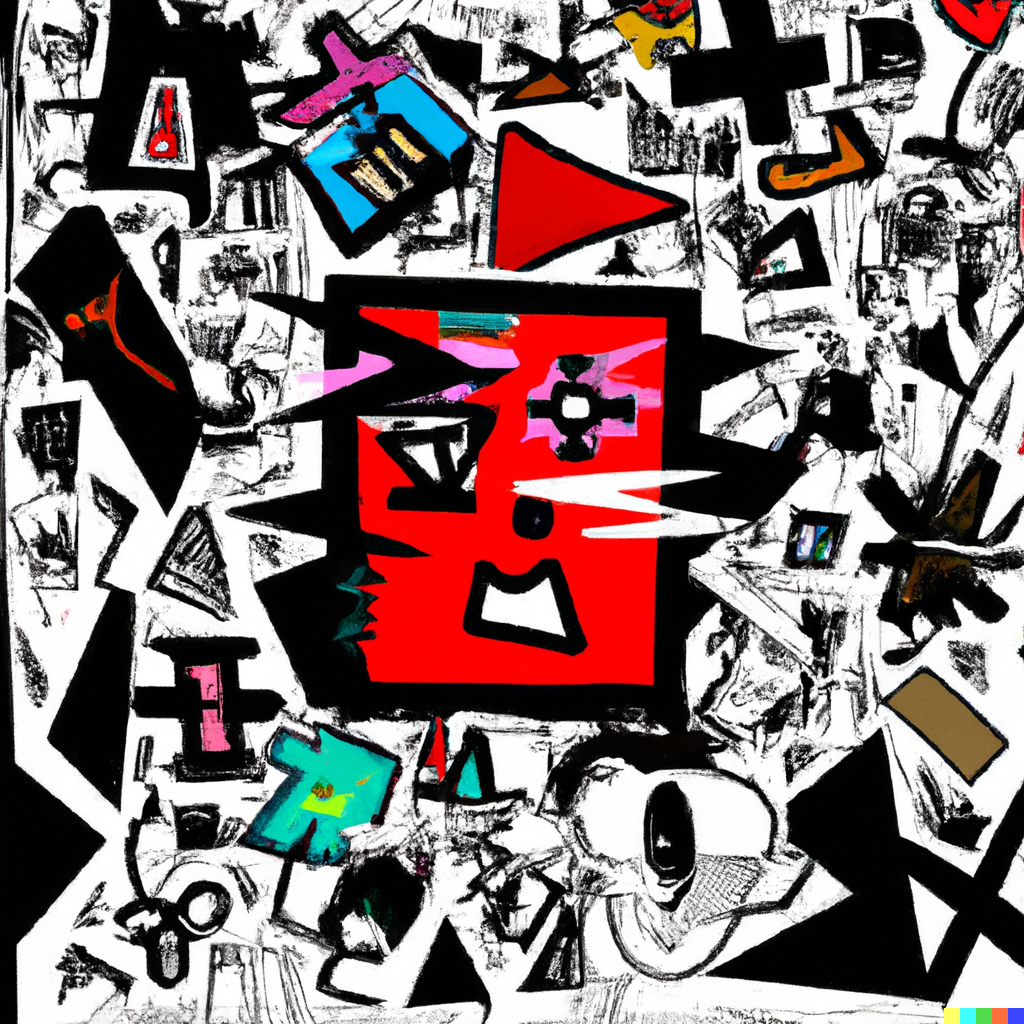 "broken world in the style of basquiat"