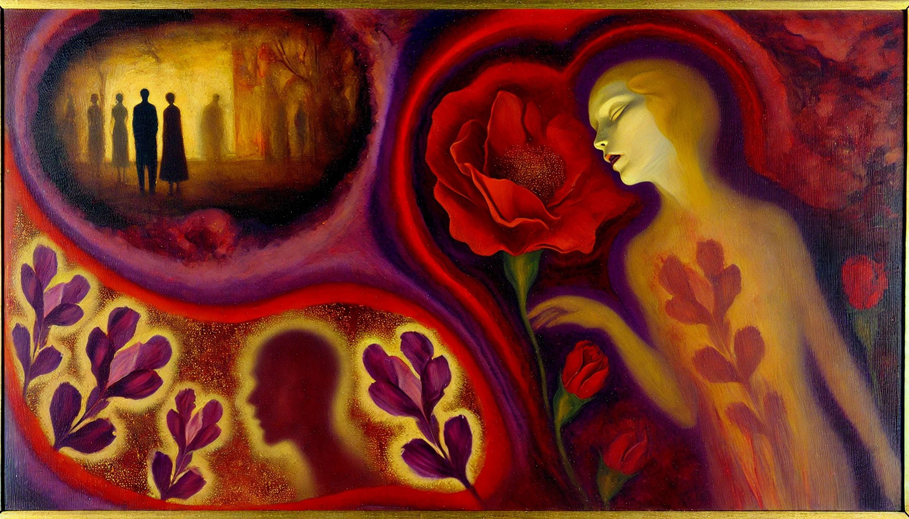 This one feels like a dream or a depiction of a memory. There is an obvious romantic theme to it, a longing for someone or something. It is amazing how these images can convey such complex feelings.