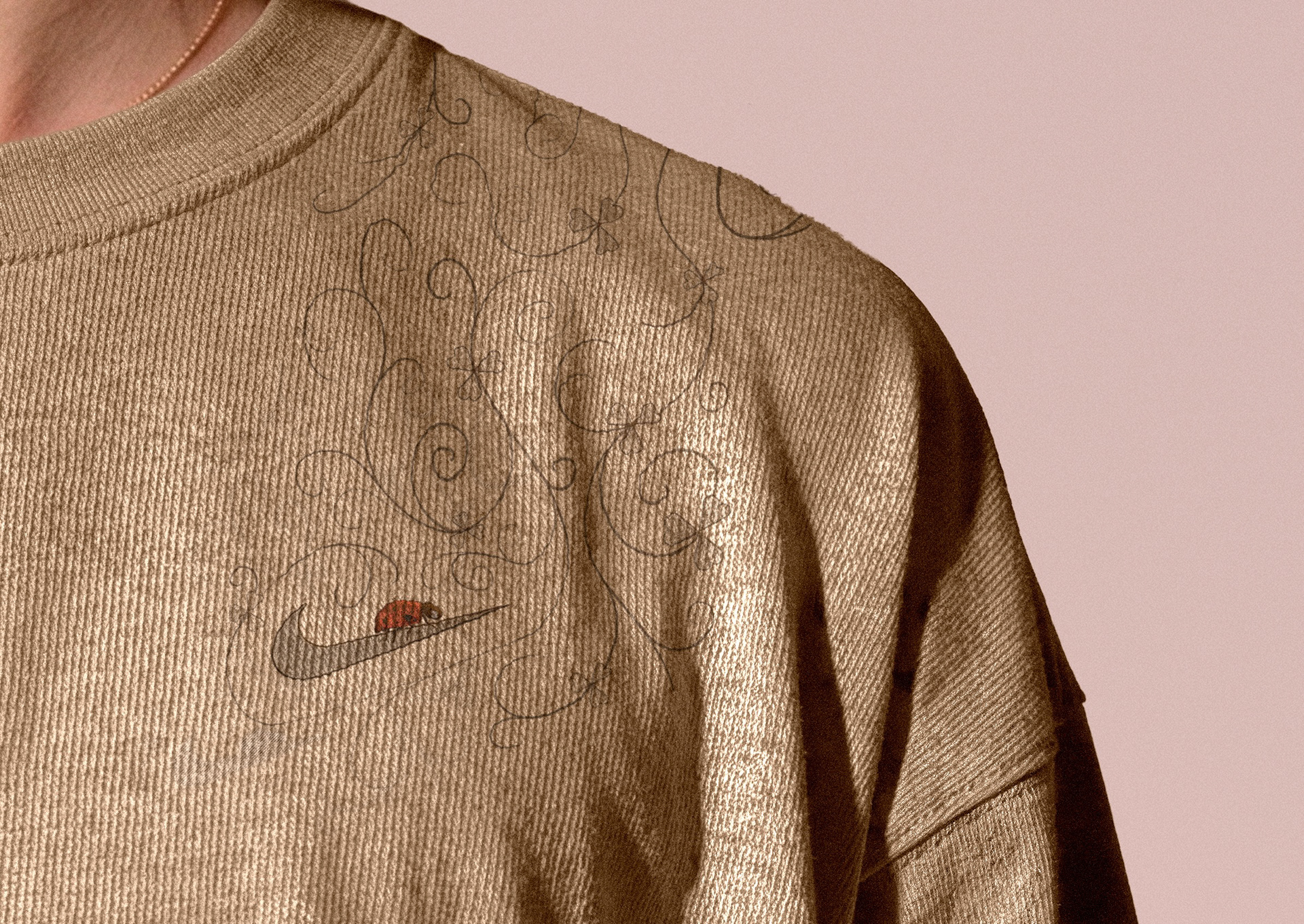 Brown Crewneck with Embroidery