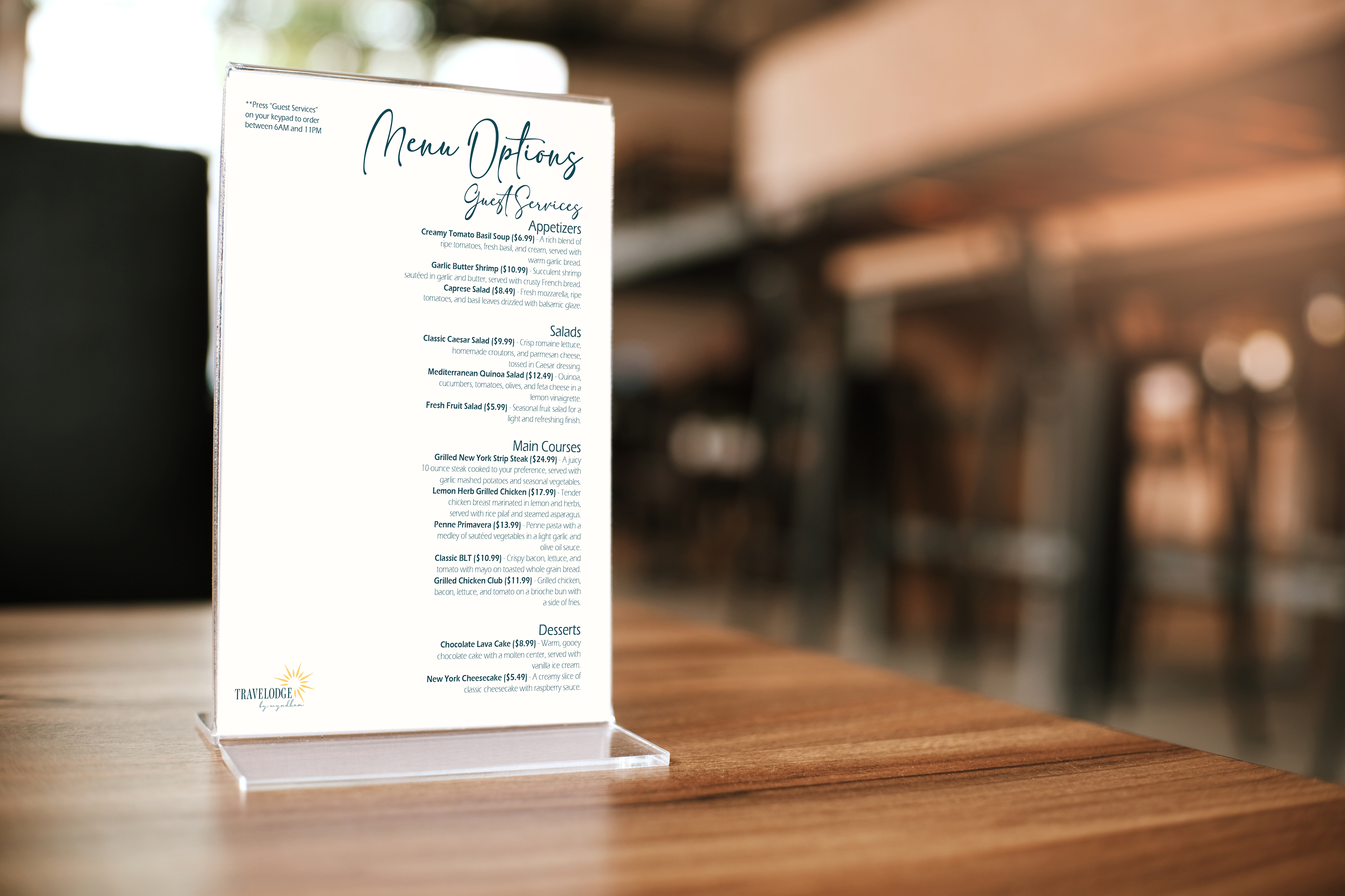 Hotel Menu