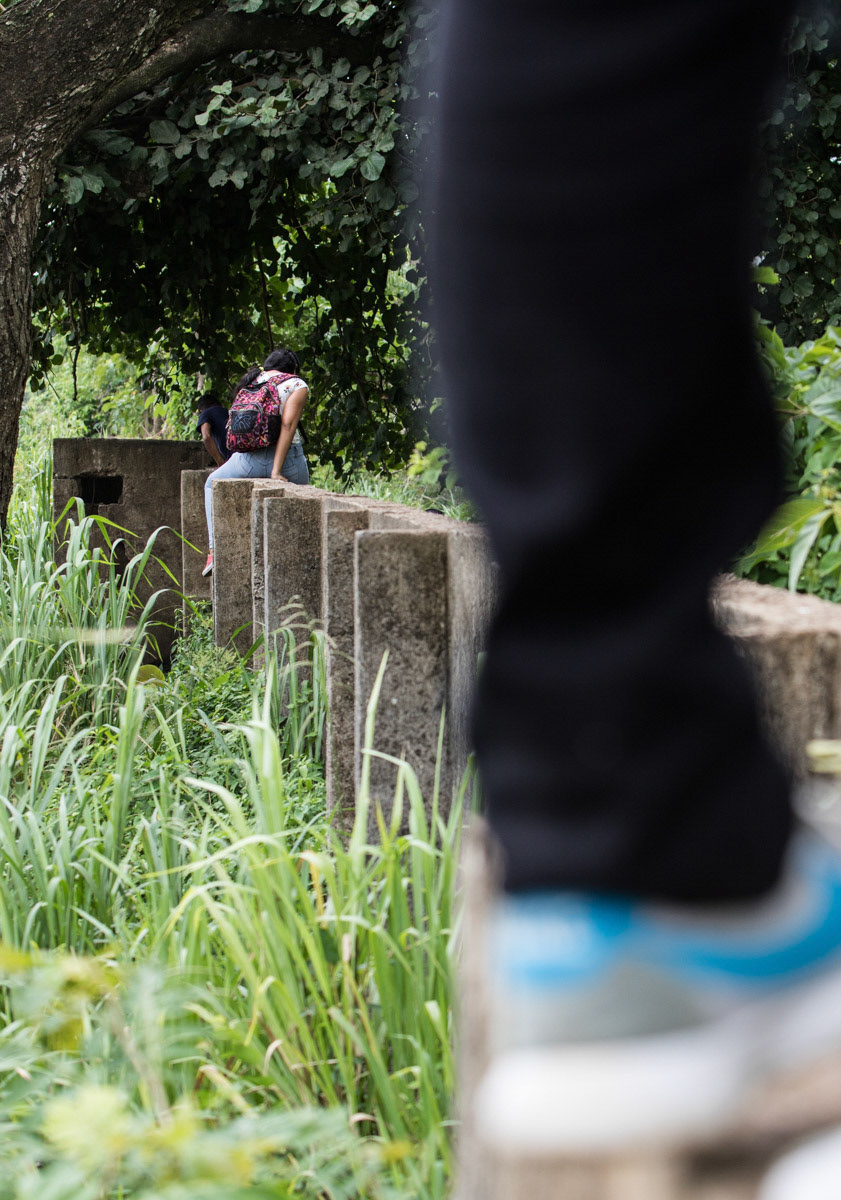 Migrants crossing the wall that separates Costa Rica and Nicaragua during the 2018 Nicaraguan Crisis.