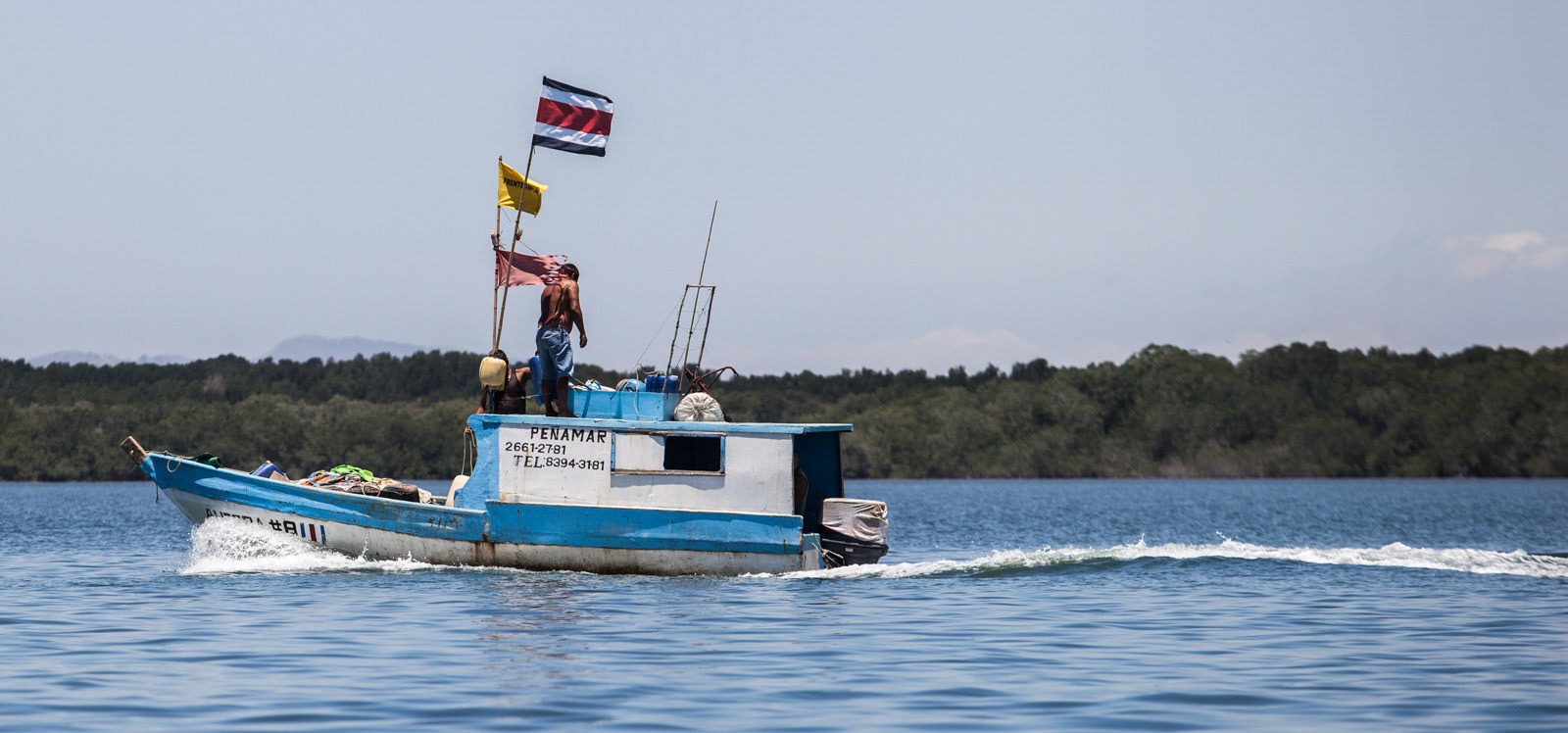 A fisherman in Puntarenas heading out to sea.