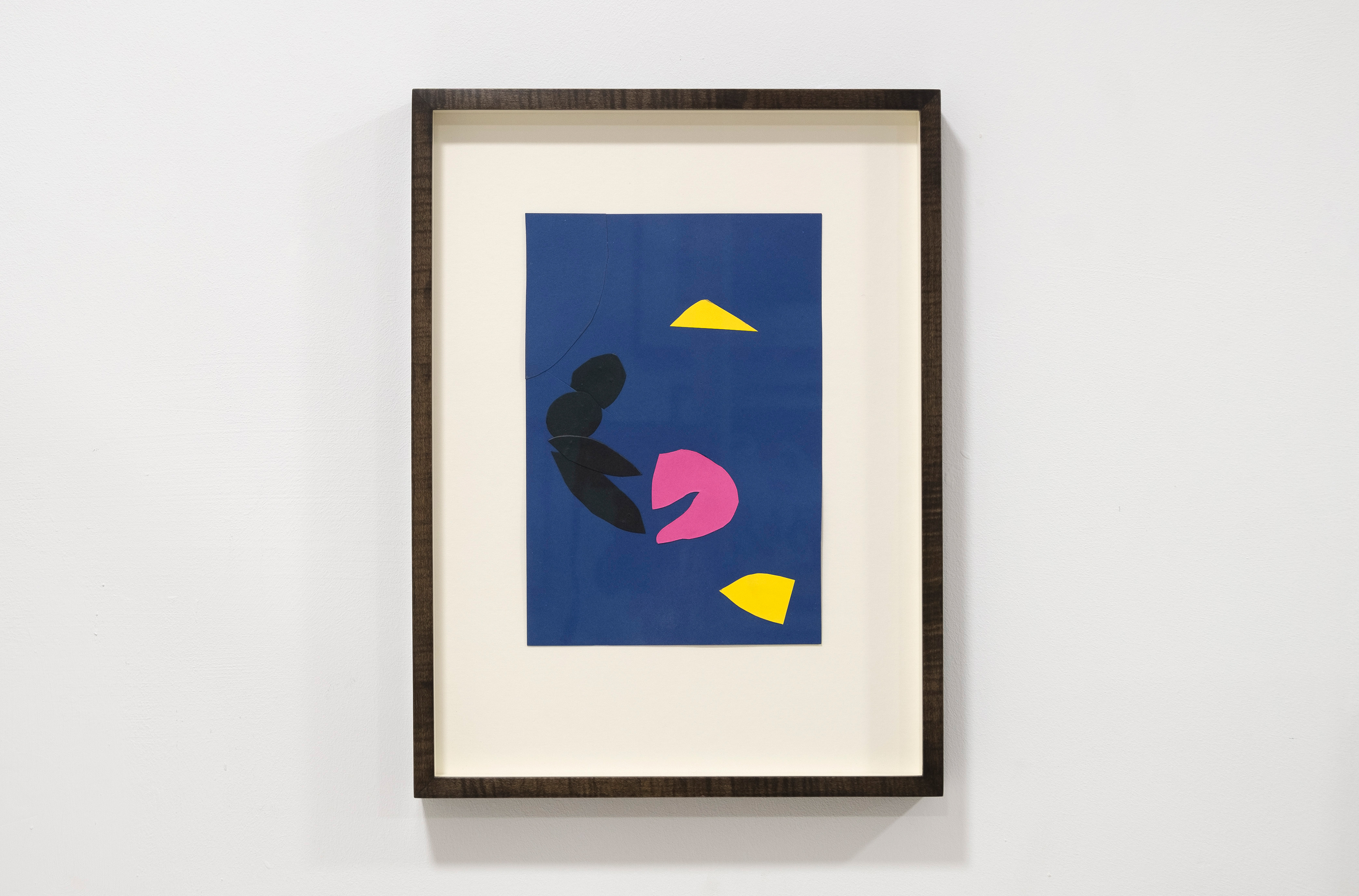 Viviana Rossi-Caffell, Curaçao, 2020 Collaged paper. Ripple maple wood frame, stain and wax finish. 25.4 x 34 x 3.2 cm (framed)