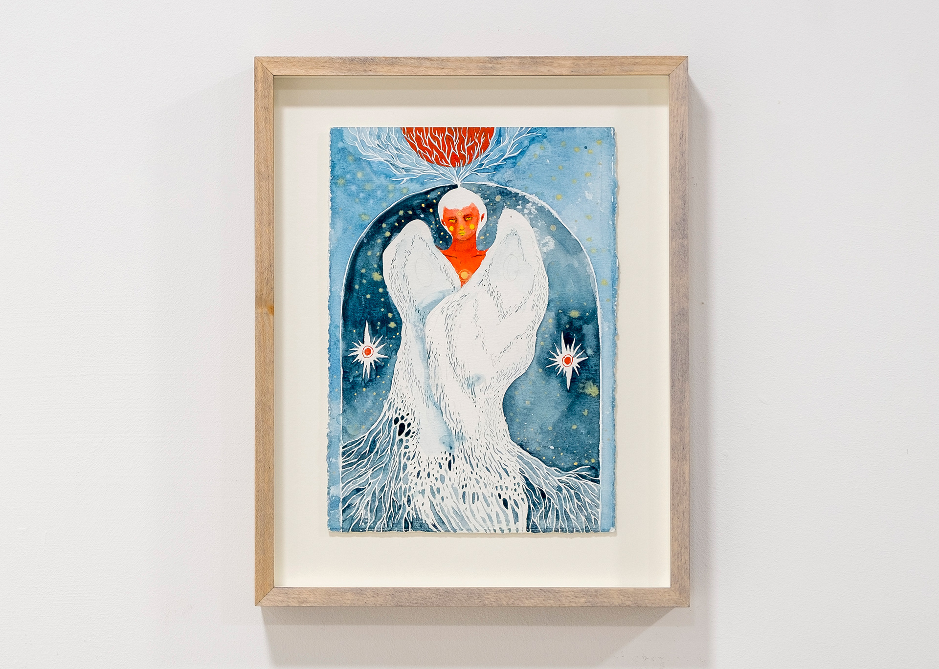 Nooka Shepherd, Root Below, Rise Beyond, 2022 Watercolour on paper. Black-stained maple frame, sanded and cleaned, finished in flat lacquer. 22.3 x 28.3 x 3.3 cm (framed)