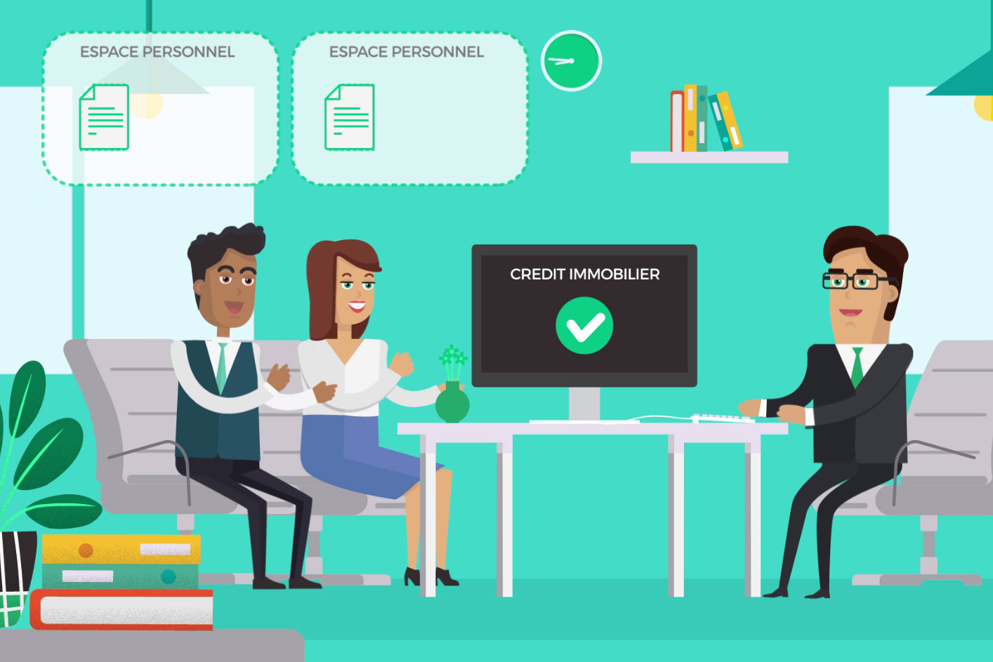 Personnages et conseiller en agence