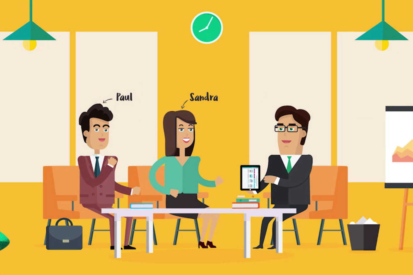 Personnages et conseiller en agence