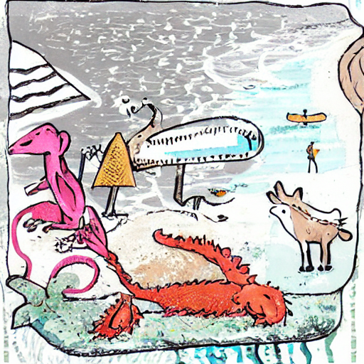 animals on the beach