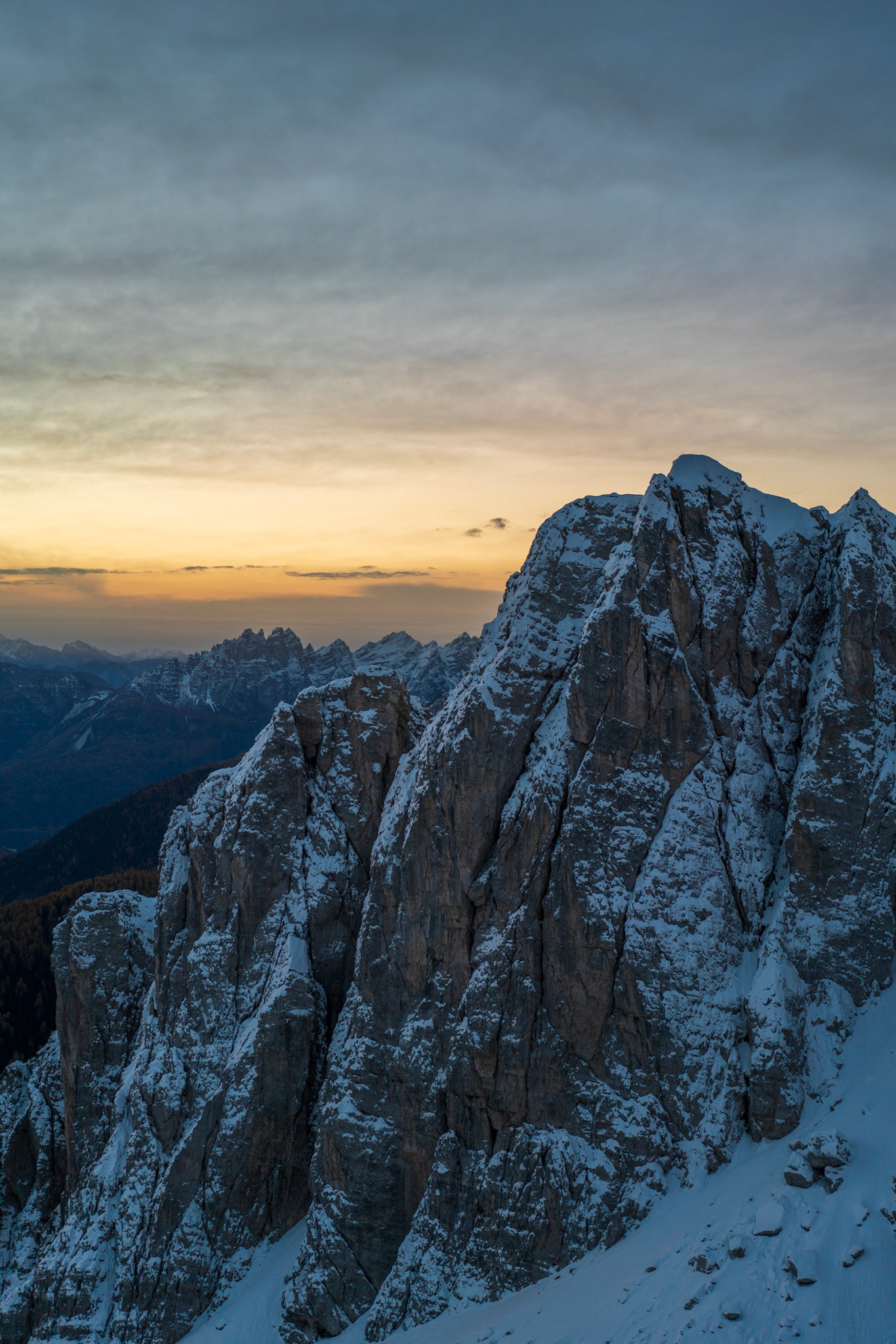 A beautiful sunrise after sleeping in a bivouac.