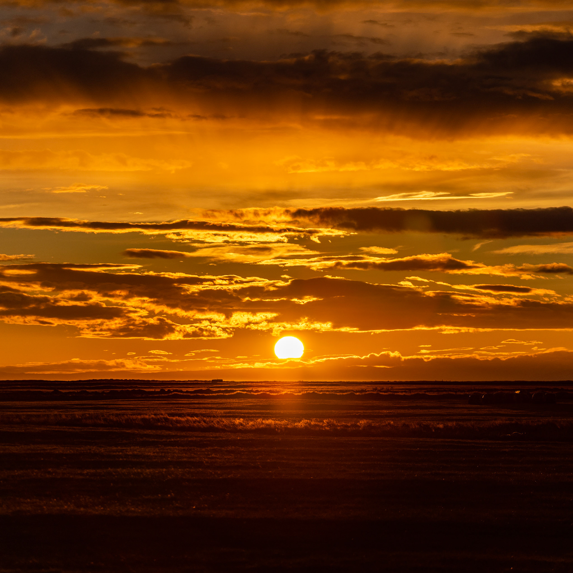 A beautiful sunset from a farm in southern Iceland