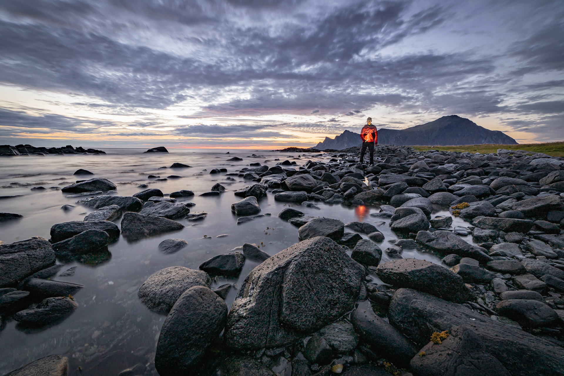 A long exposure on the Norwegian Sea, north of the Lofoten Islands