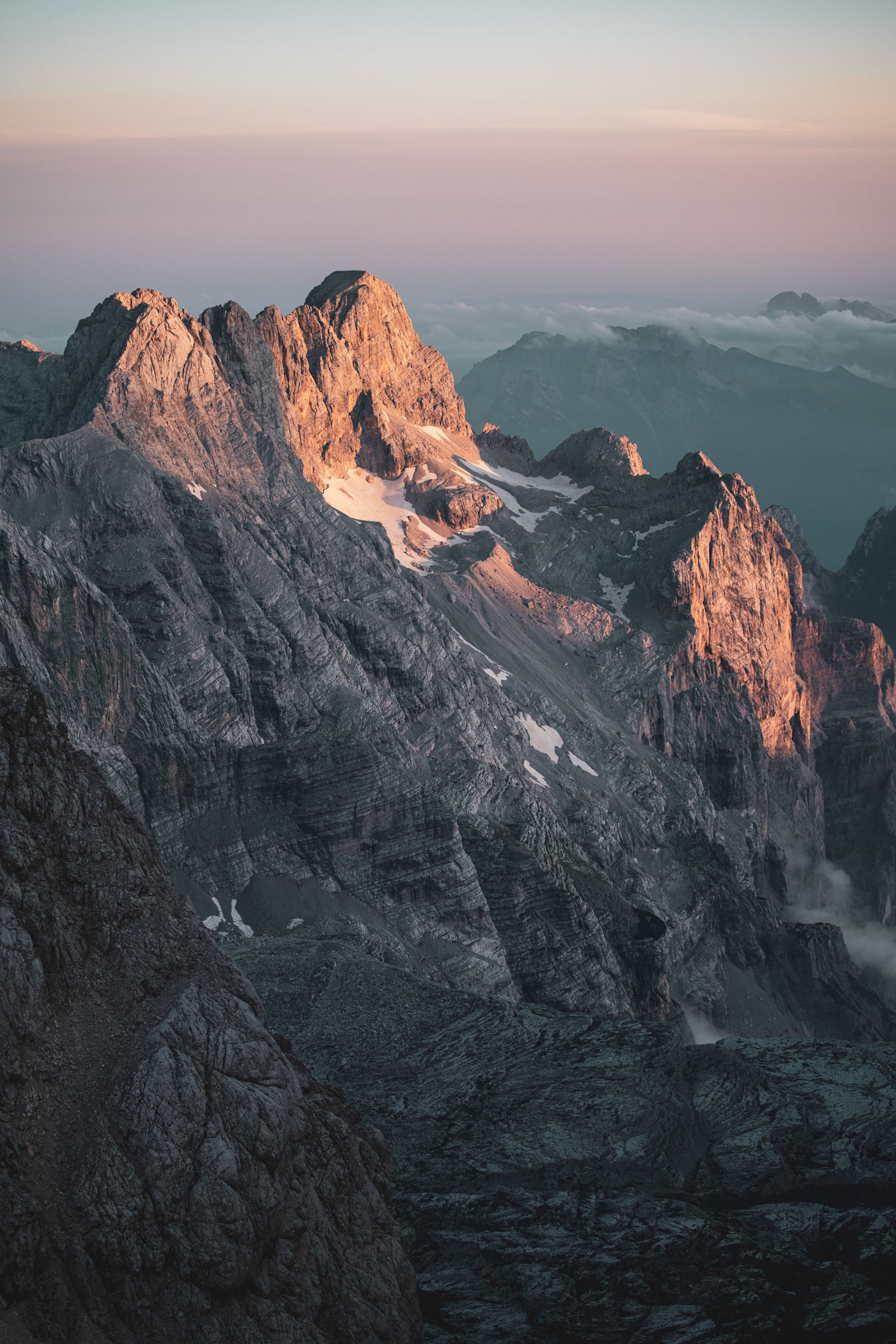 View from the top of Monte Civetta, Dolomites, Italy