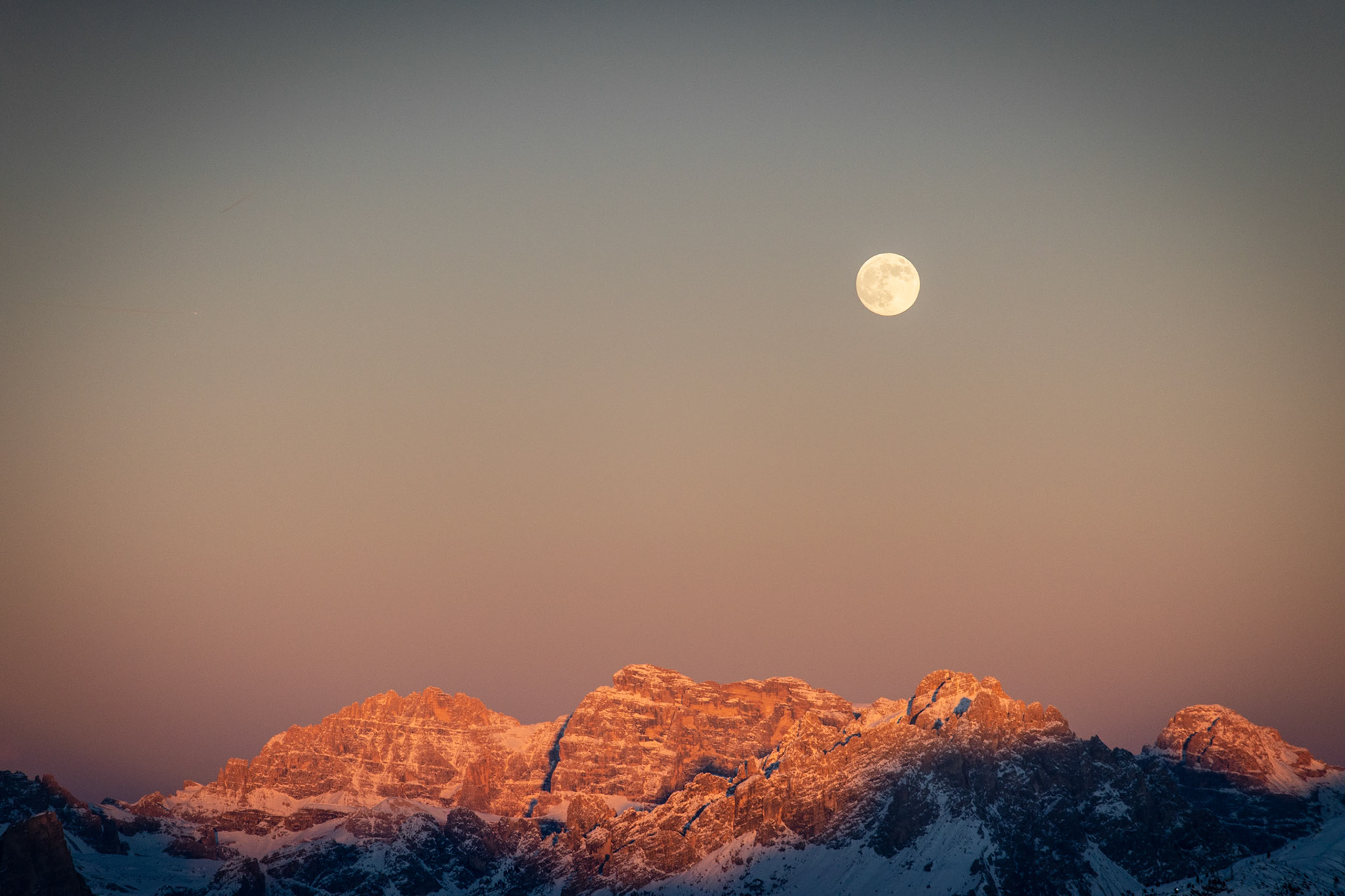 Moonrise in the Ampezzo Dolomites