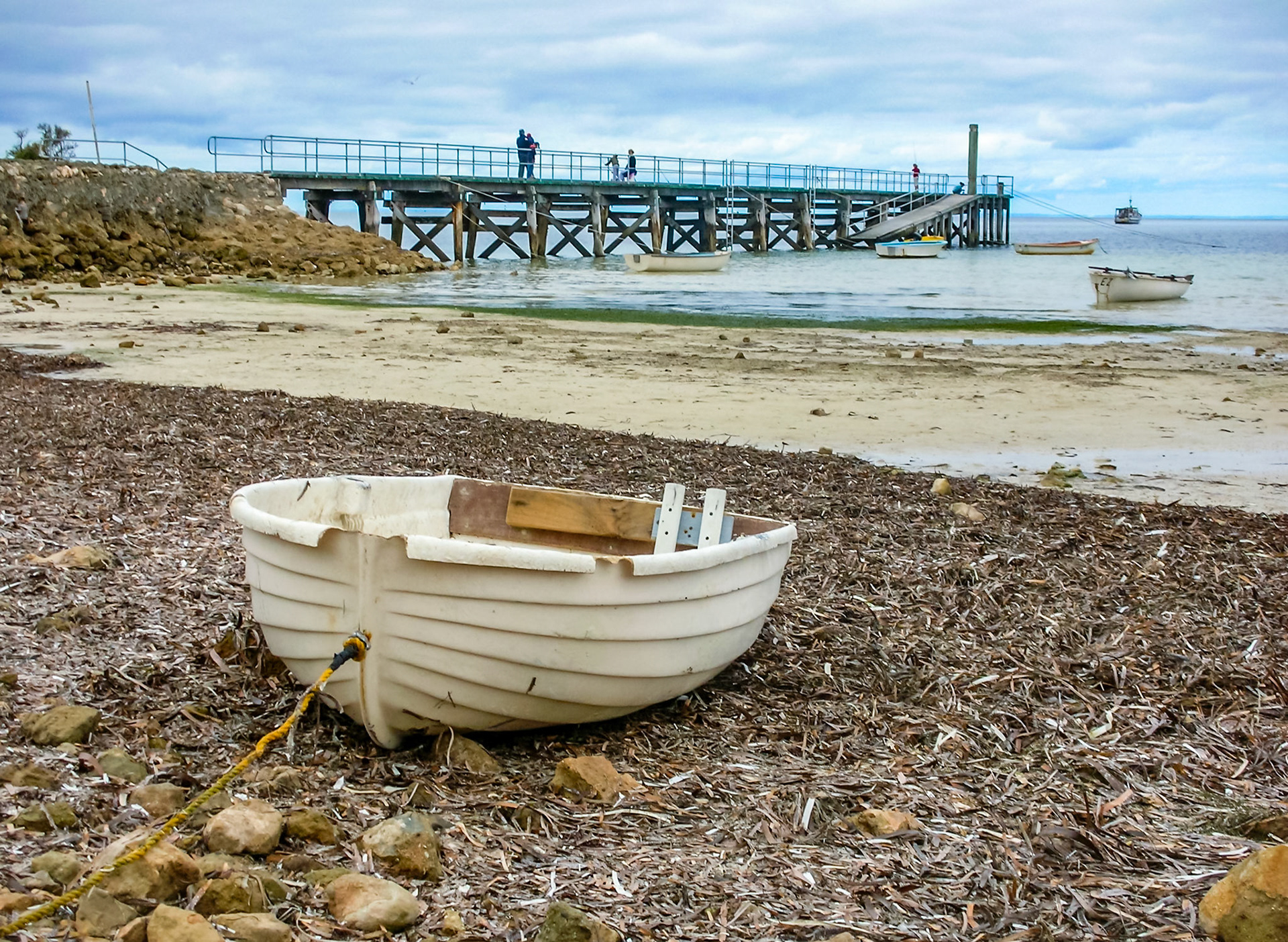 Fishing boat on the beach at Edithburg, South Australia.