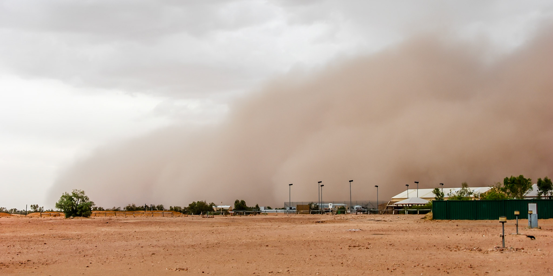 Dust storms sweep into this outback town from the Simpson Desert.