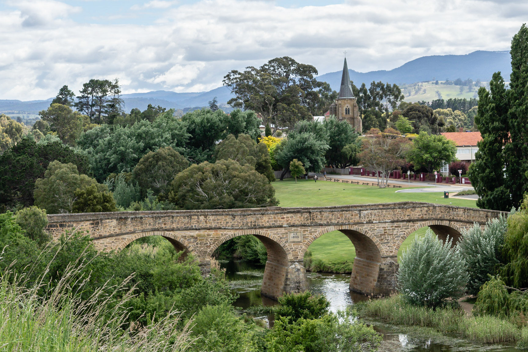 The Richmond Bridge is a heritage listed arch bridge located 25 kilometres north of Hobart in Tasmania, Australia. It is the oldest stone span bridge in Australia.