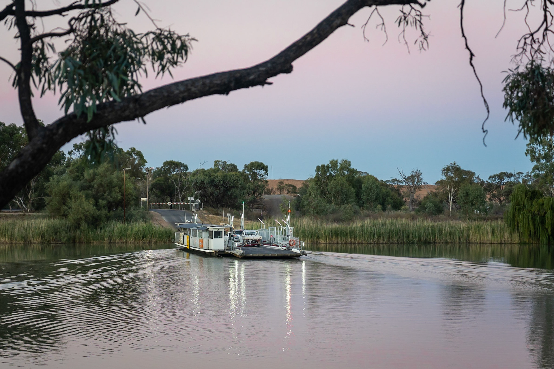 Car ferry over the River Murray at Waikerie, South Australia.