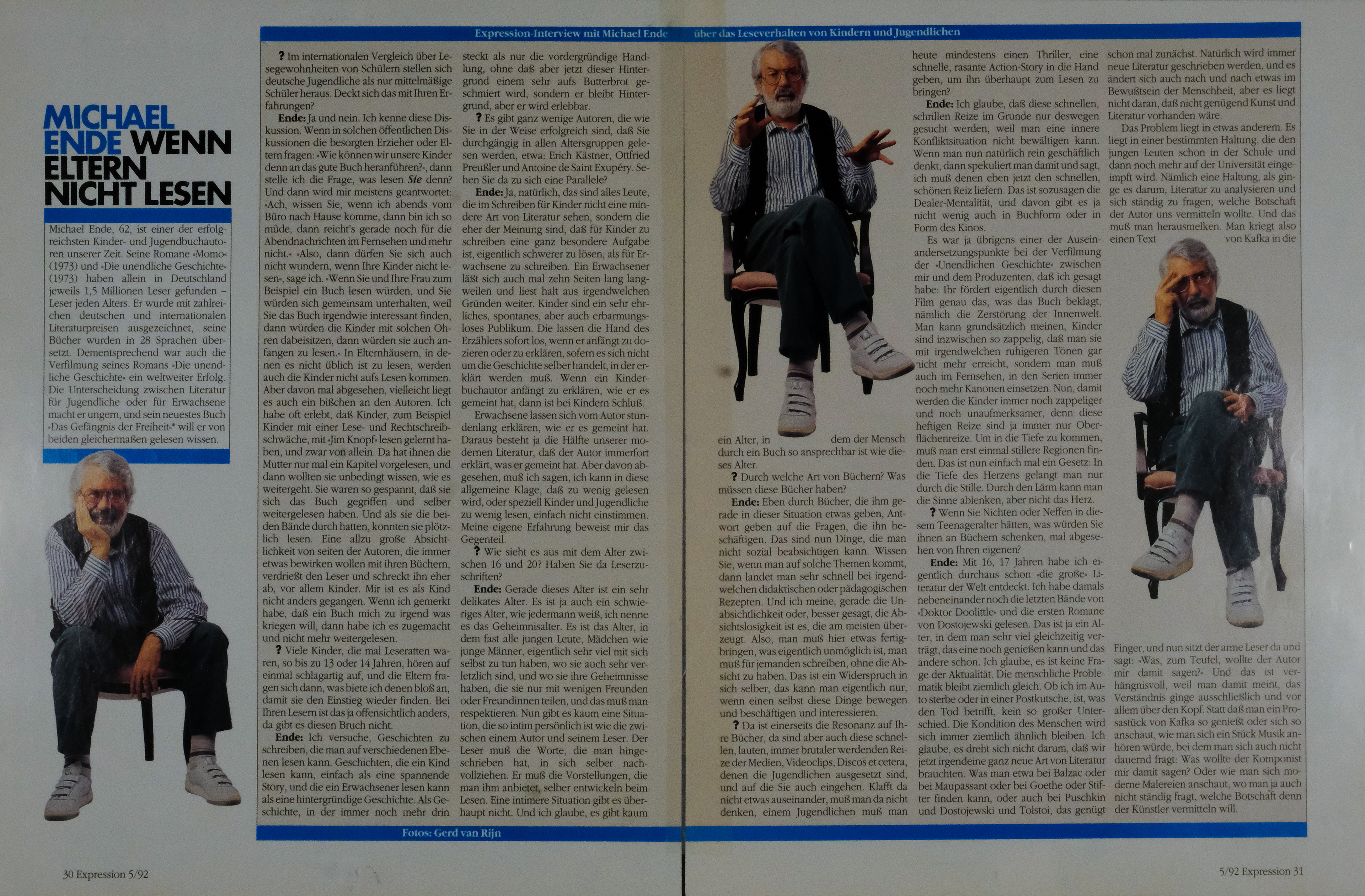 Michael Ende für Expression, München 1992