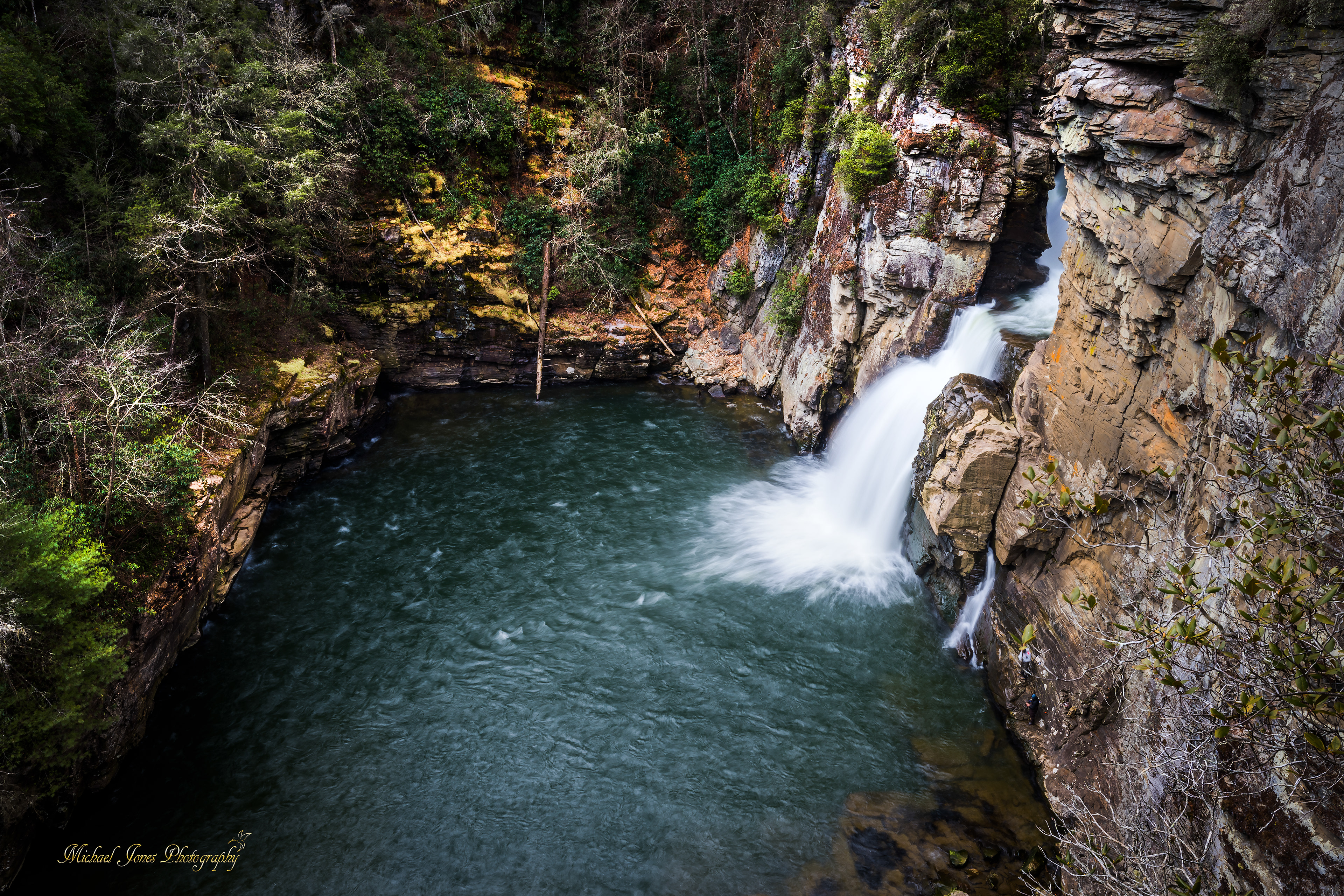 Lower Linville Falls (lower basin overlook) - Linville Gorge, NC