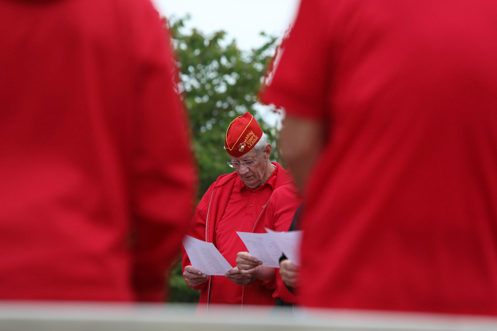 Walt Baggott reads the names of fallen soldiers as the Kalamazoo Marine Corps League honors fallen soldiers from the Kalamazoo County on Memorial day in Kalamazoo, Michigan on Friday, May 28, 2021. The group gathered at the Robert Cook Veterans Park to read over 1200 names from Kalamazoo County who lost their lives in wars, from the Mexican War through the current conflicts in Iraq and Afghanistan. (Rodney Coleman-Robinson | MLive.com)