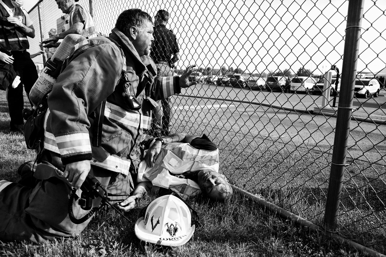The Kalamazoo/Battle Creek International Airport conducts an emergency drill in Portage, Michigan on Friday, May 21, 2021. Police, fire and emergency agencies meet at the Airport to practice procedures incase of an actual emergency. (Rodney Coleman-Robinson | MLive.com)