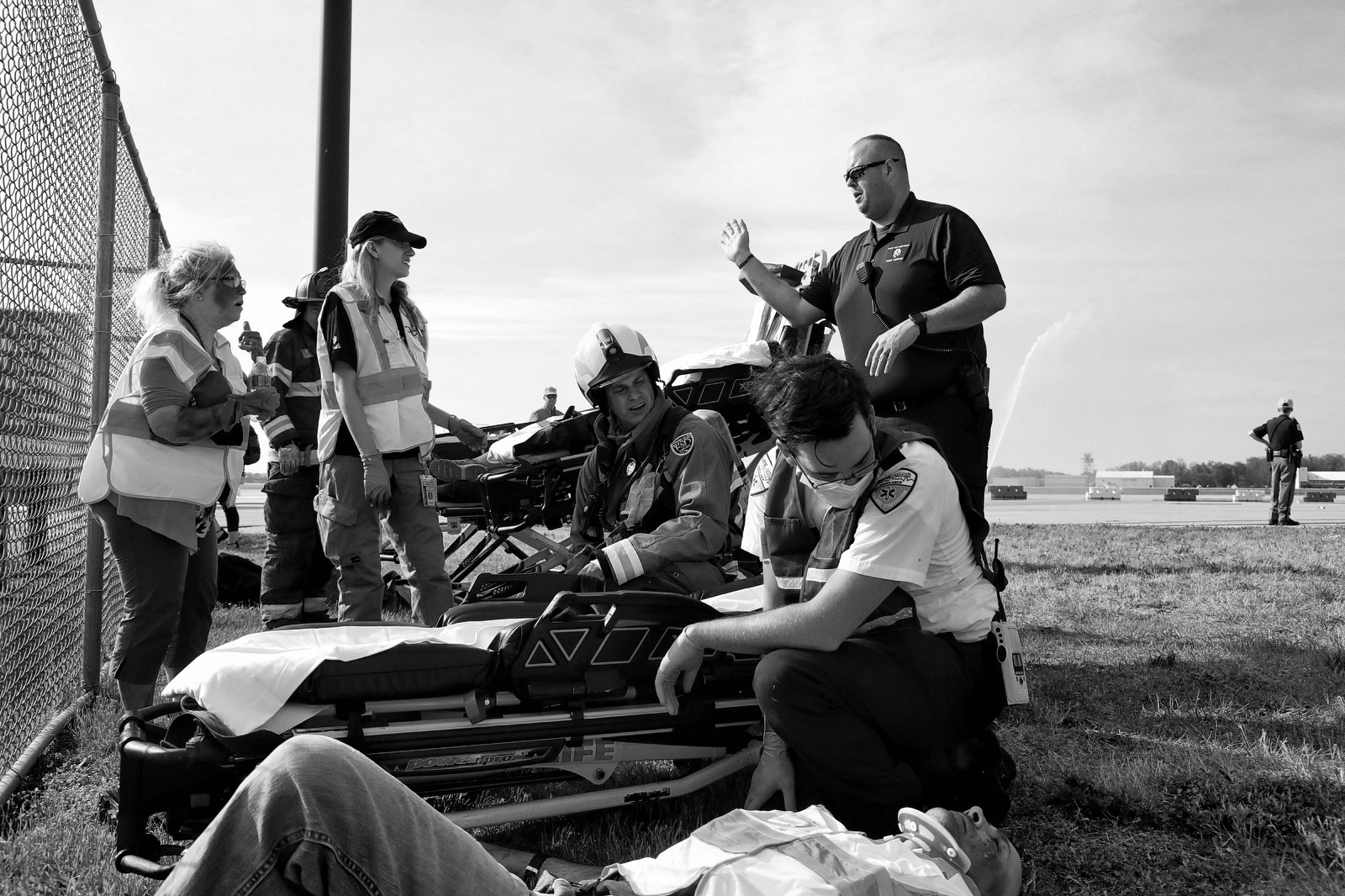 The Kalamazoo/Battle Creek International Airport conducts an emergency drill in Portage, Michigan on Friday, May 21, 2021. Police, fire and emergency agencies meet at the Airport to practice procedures incase of an actual emergency. (Rodney Coleman-Robinson | MLive.com)