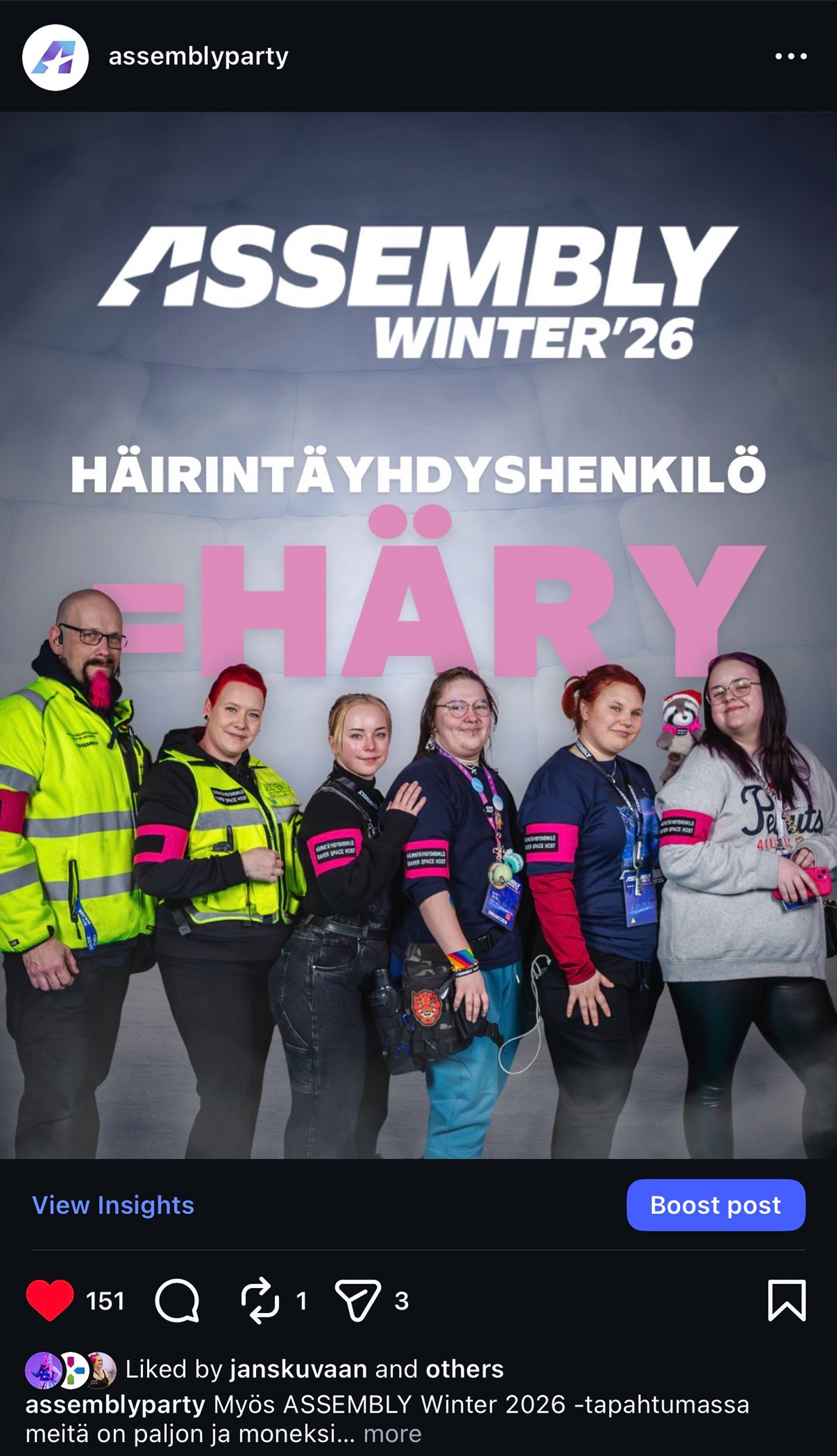 Assembly Winter 2026 - Sisällöntuotannot