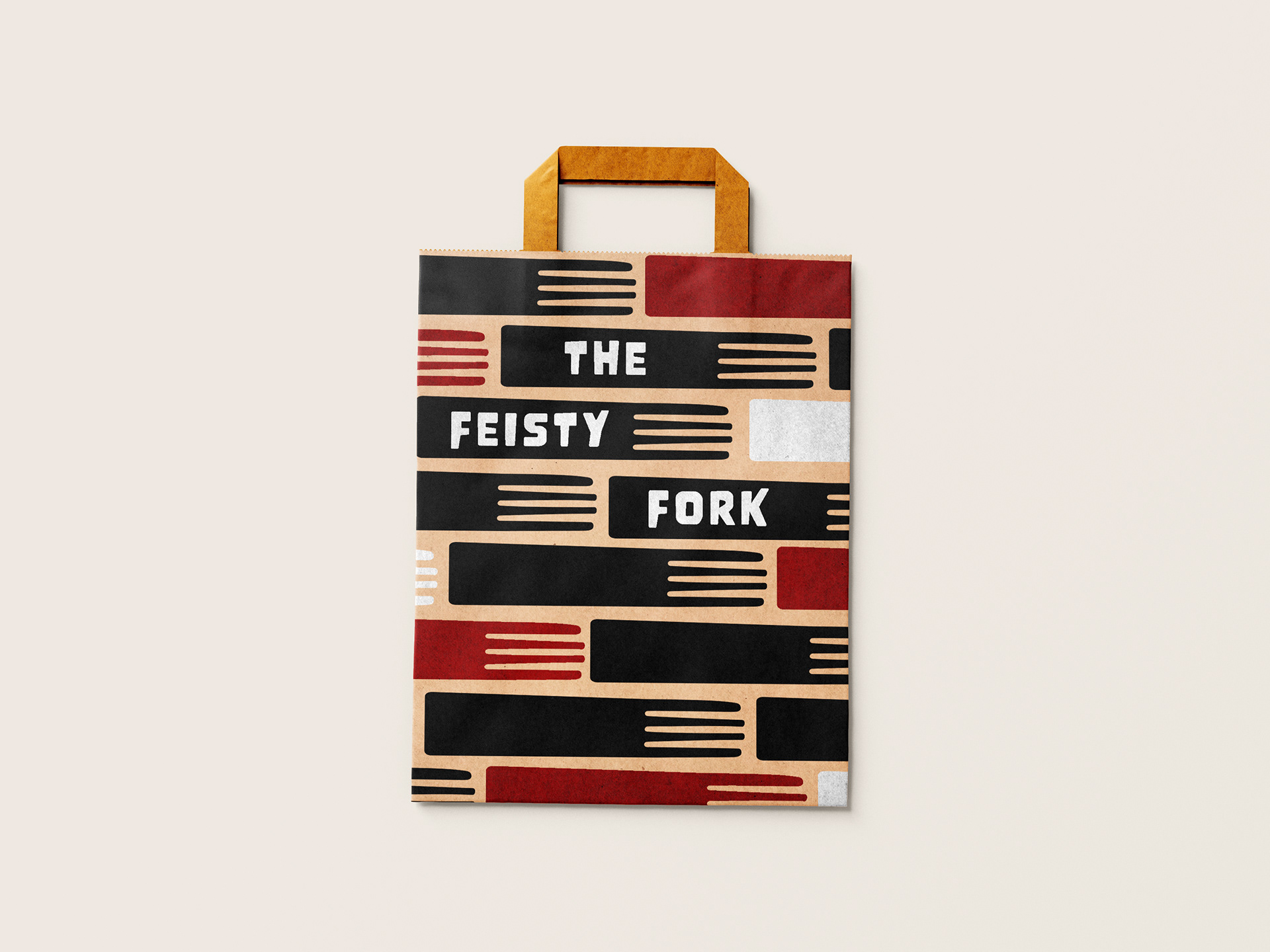 Takeout bag created with the truck branding.