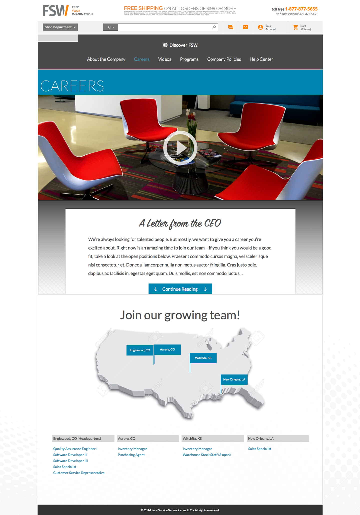 The careers page as part of a larger redesign project